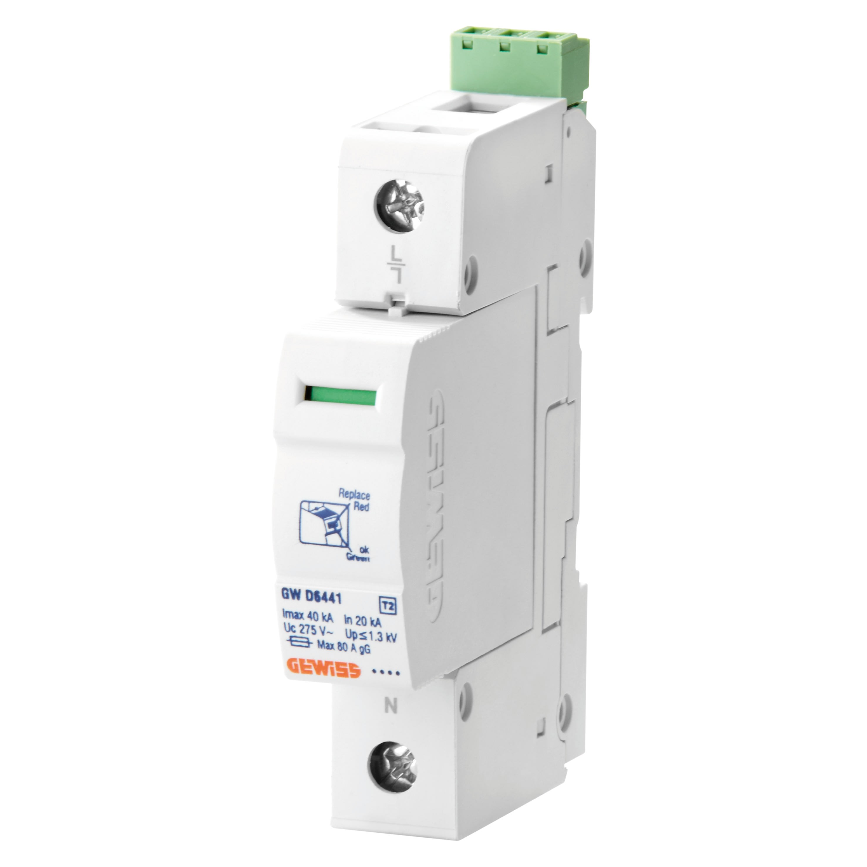 Gewiss - LST - PARAFOUDRE 1P 40KA AUX. T2 - GWD6412