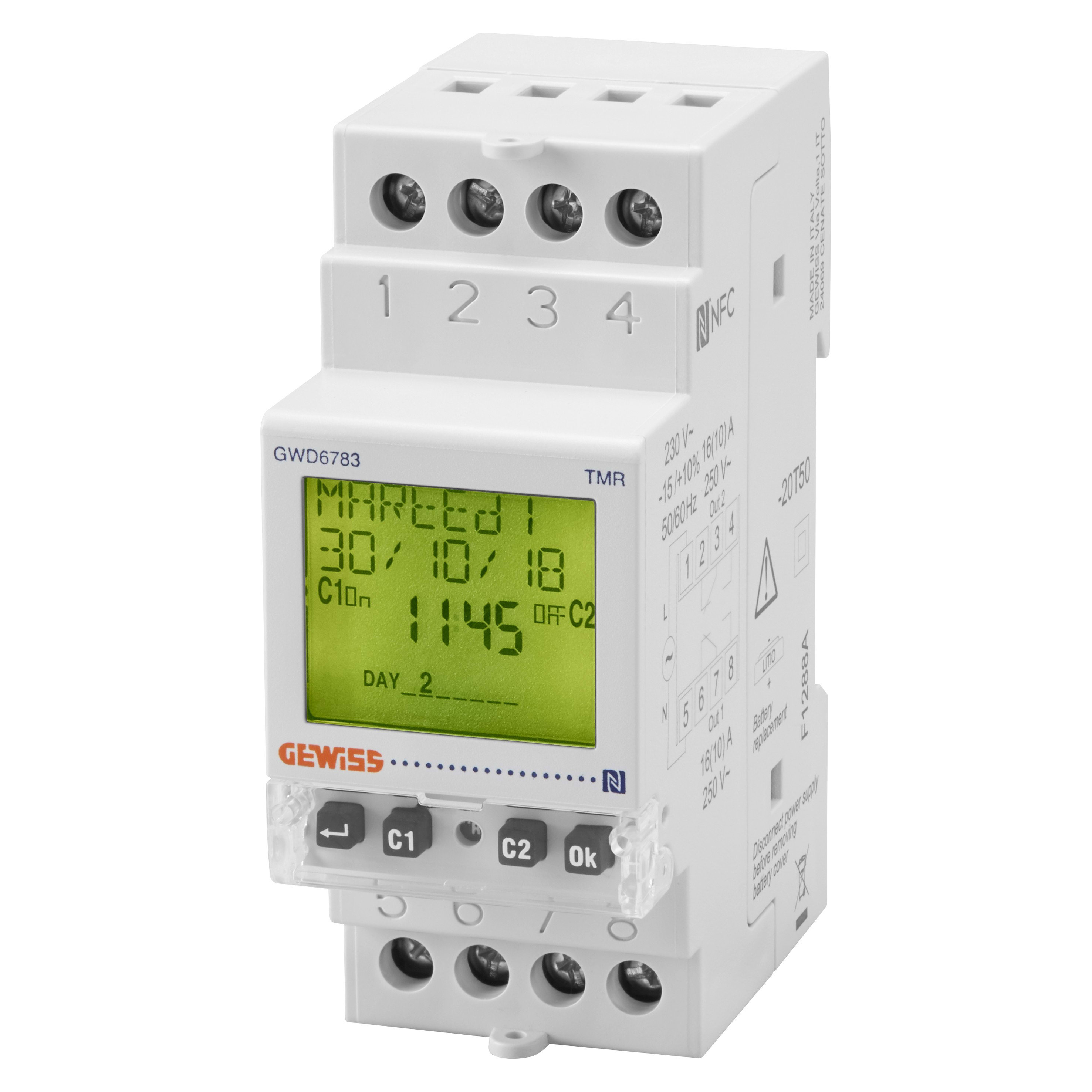 Gewiss - INT.HORAIRE HEBDO.DIGITAL 2 CAN.2INV.2M - GWD6783