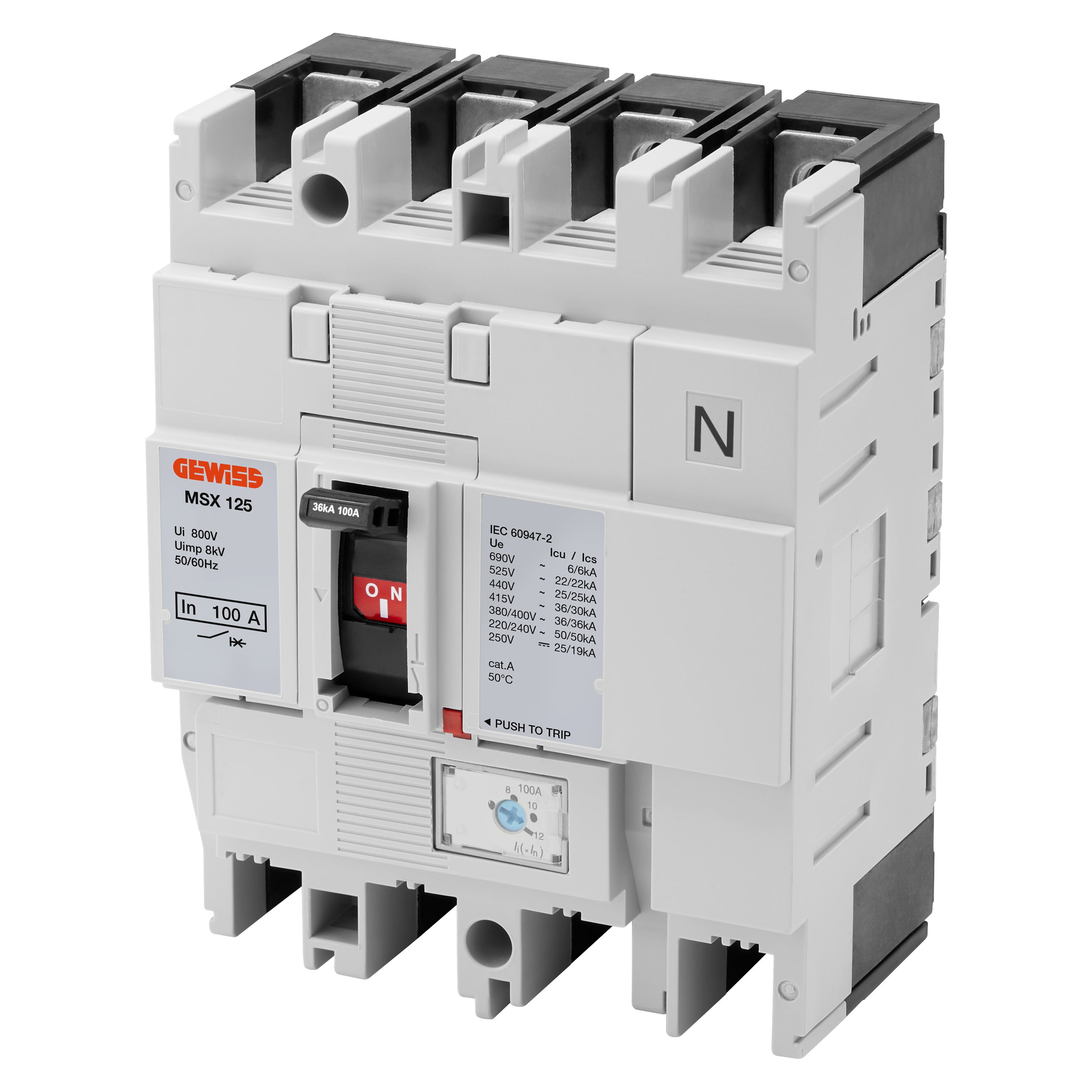 Gewiss - MSX 125 4P 125A 36kA Mr Term.FC