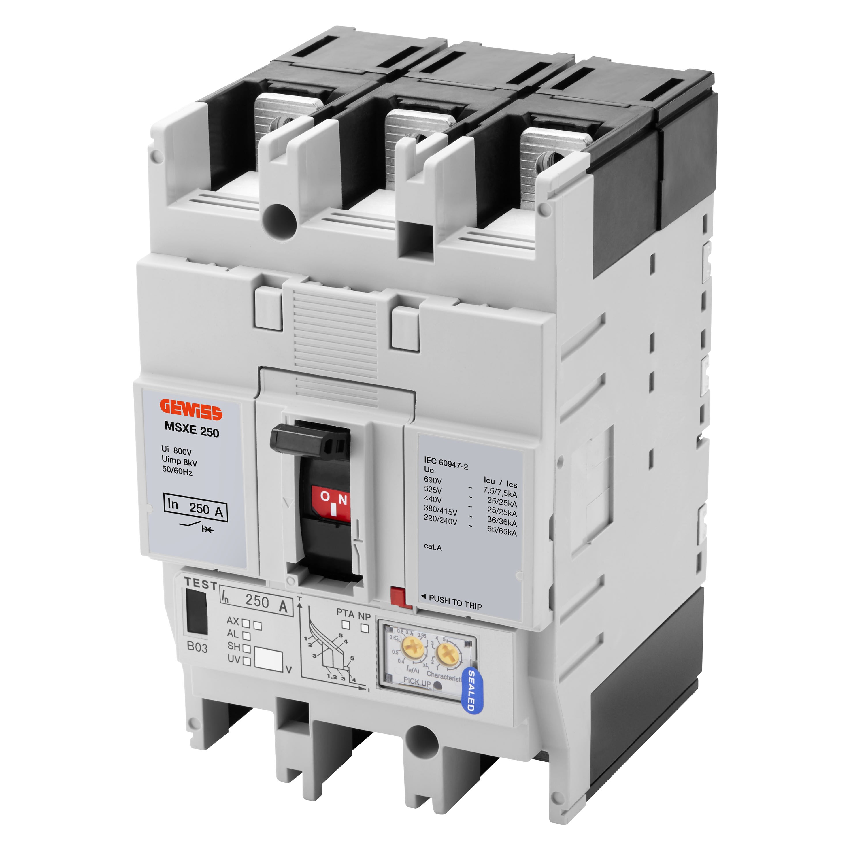 Gewiss - MSXE 250 3P 250A 36kA LSI Term.FC