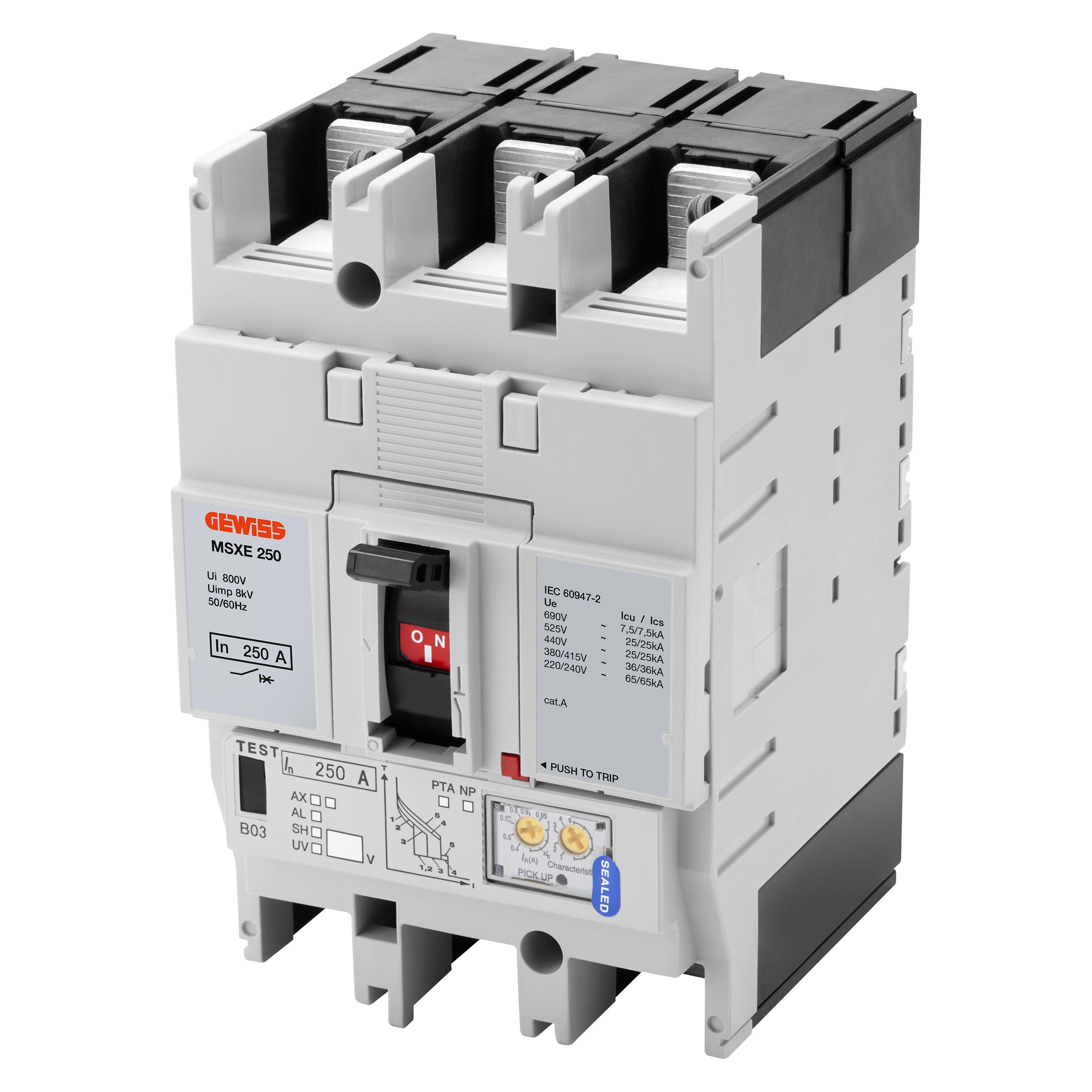 Gewiss - MSXE 250 3P 250A 65kA LSI Term.FC - GWD9338
