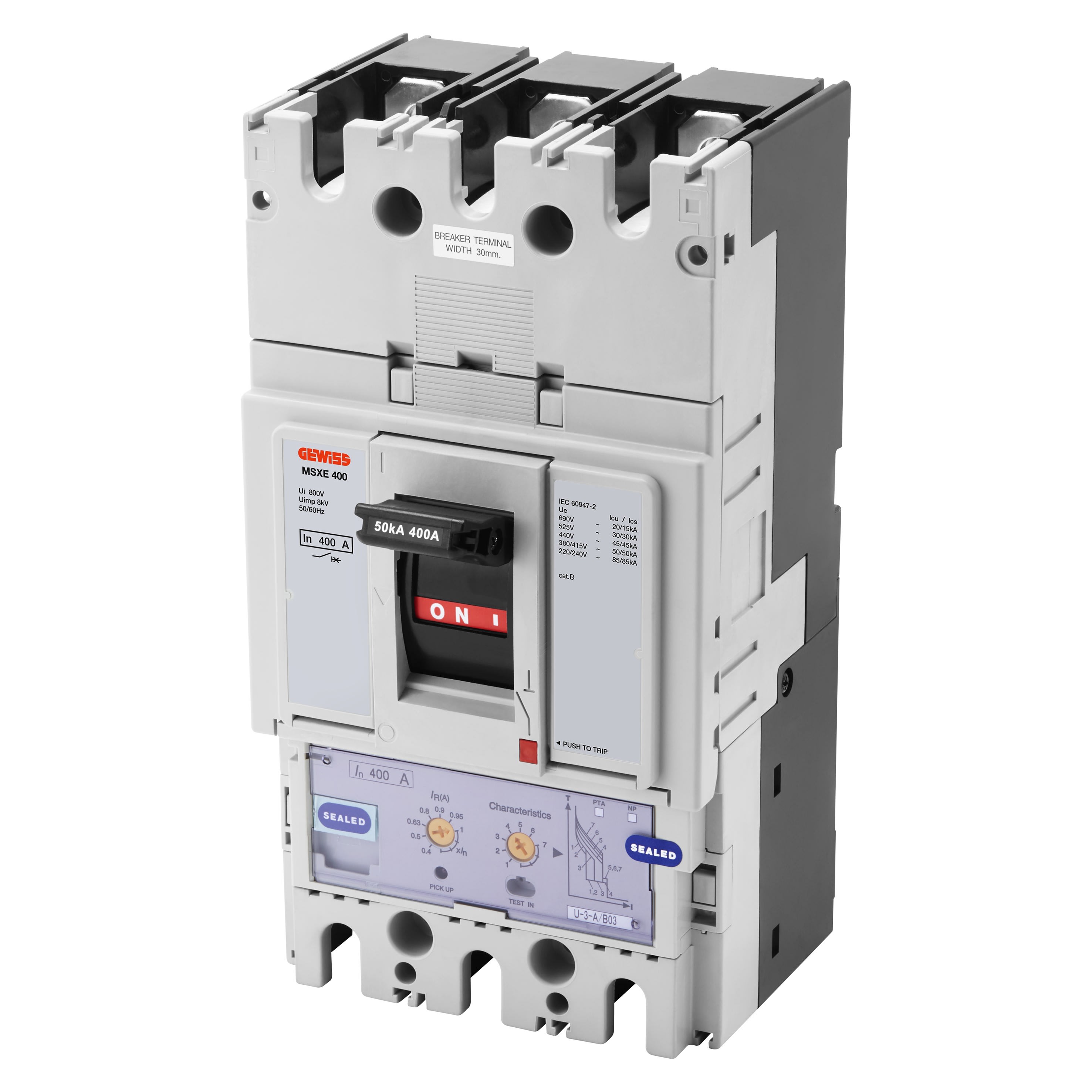 Gewiss - MSXE 400 3P 400A 50kA LSI Term.FC