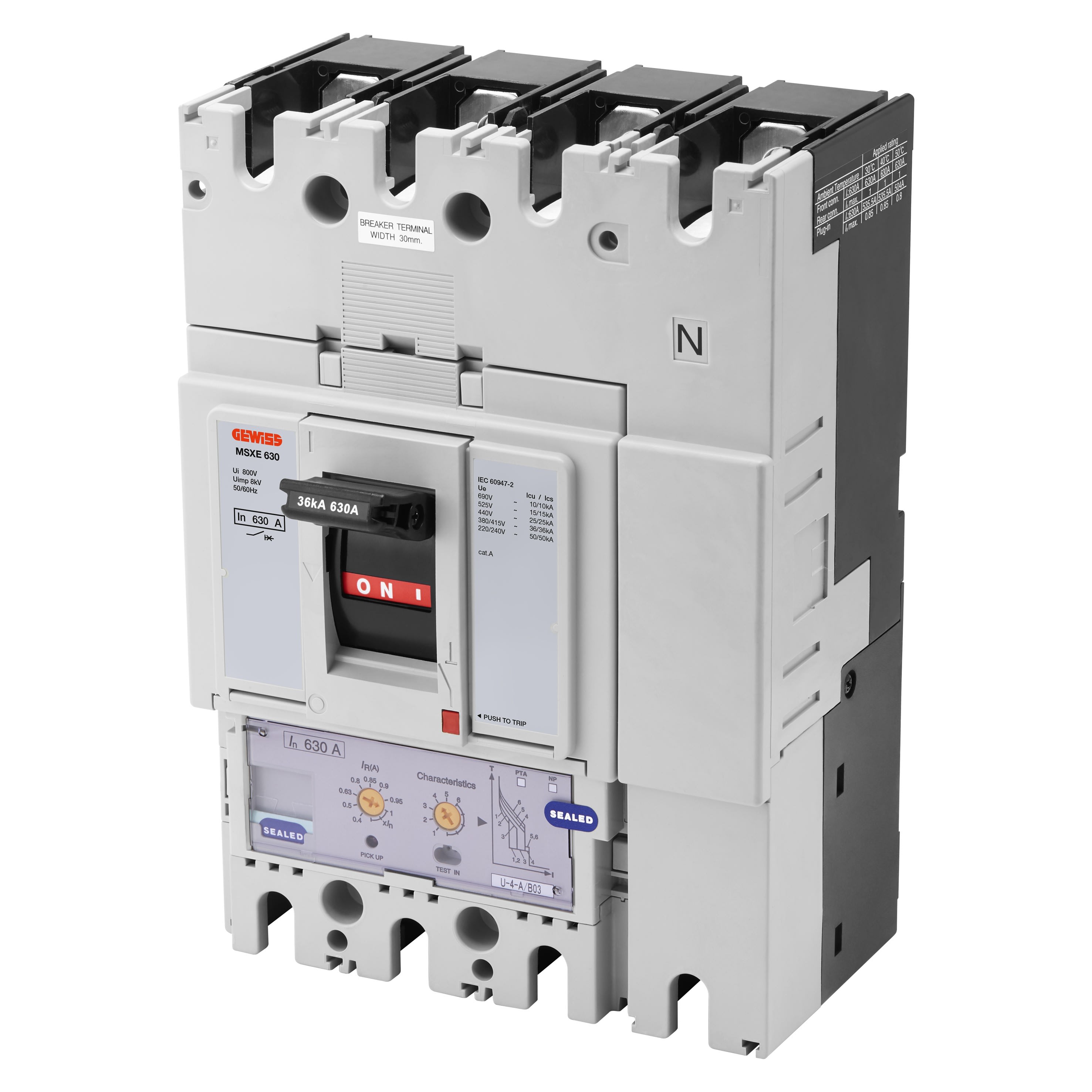 Gewiss - MSXE 630 4P 630A 36kA LSI Term.FC