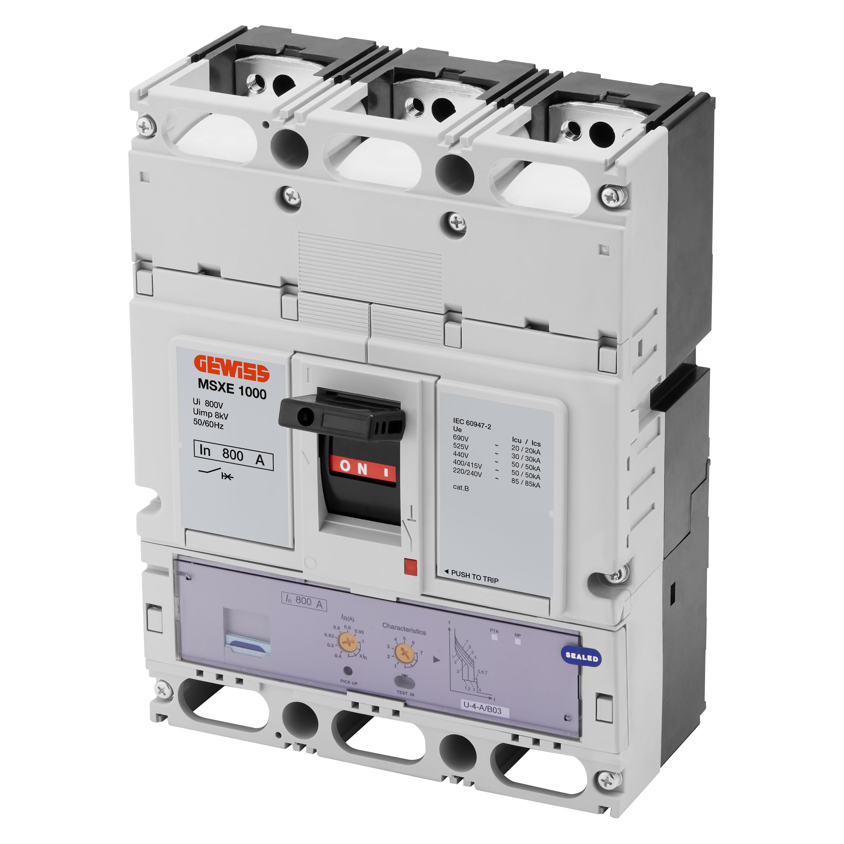 Gewiss - MSXE 1000 3P 800A 50kA LSI Term.FC