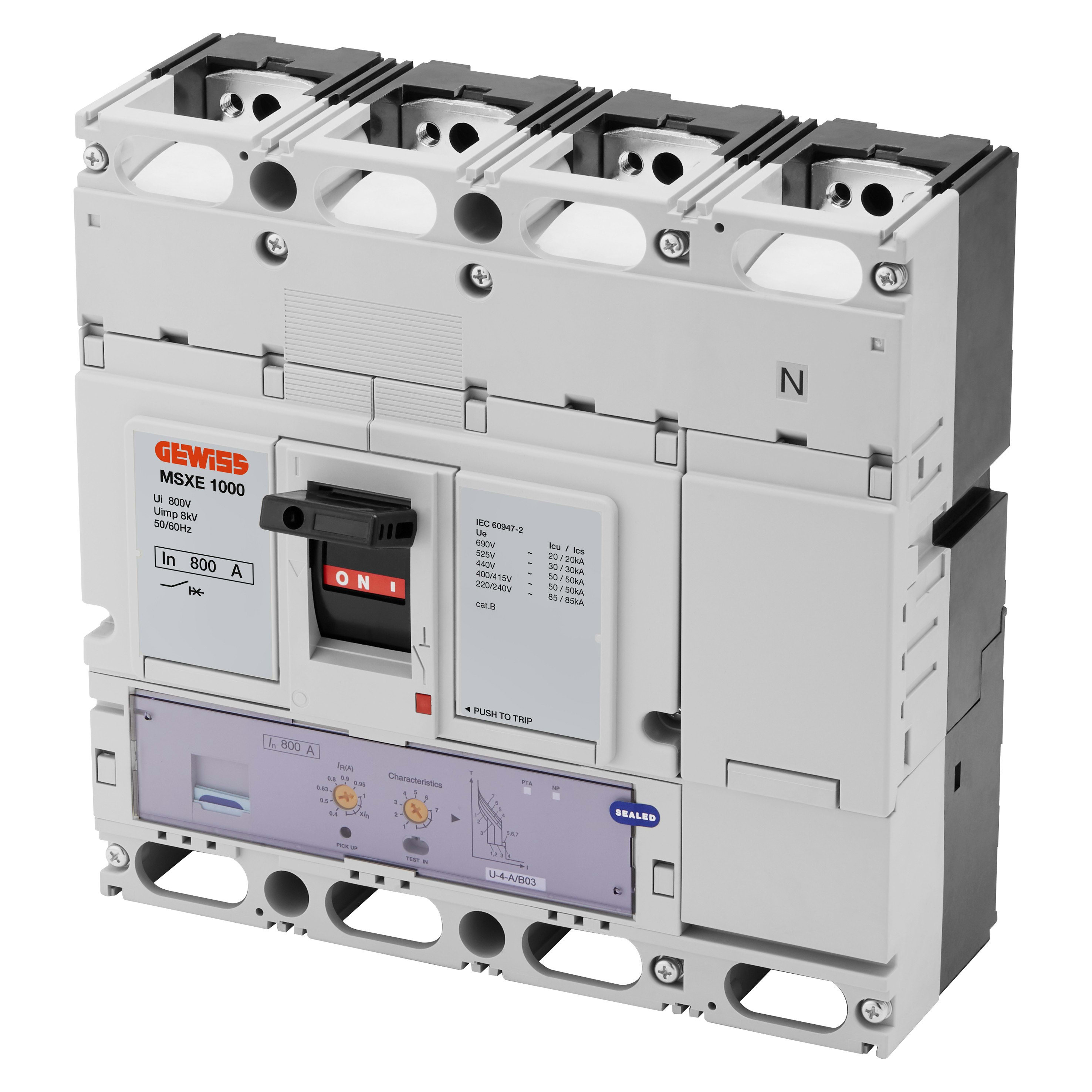 Gewiss - MSXE 1000 3P+N 800A 50kA LSI Term.FC - GWD9402