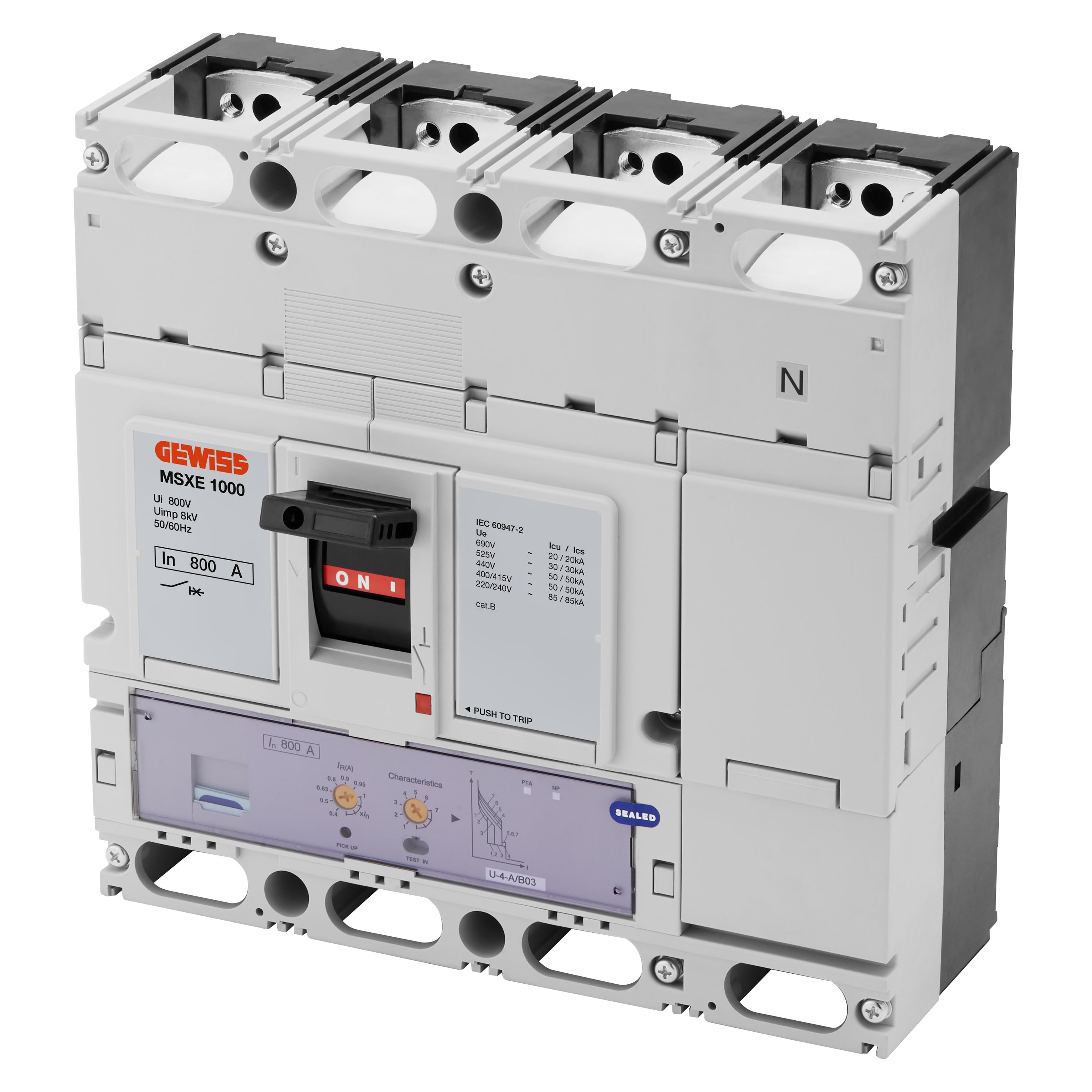 Gewiss - MSXE 1000 4P 800A 50kA LSI Term.FC - GWD9403