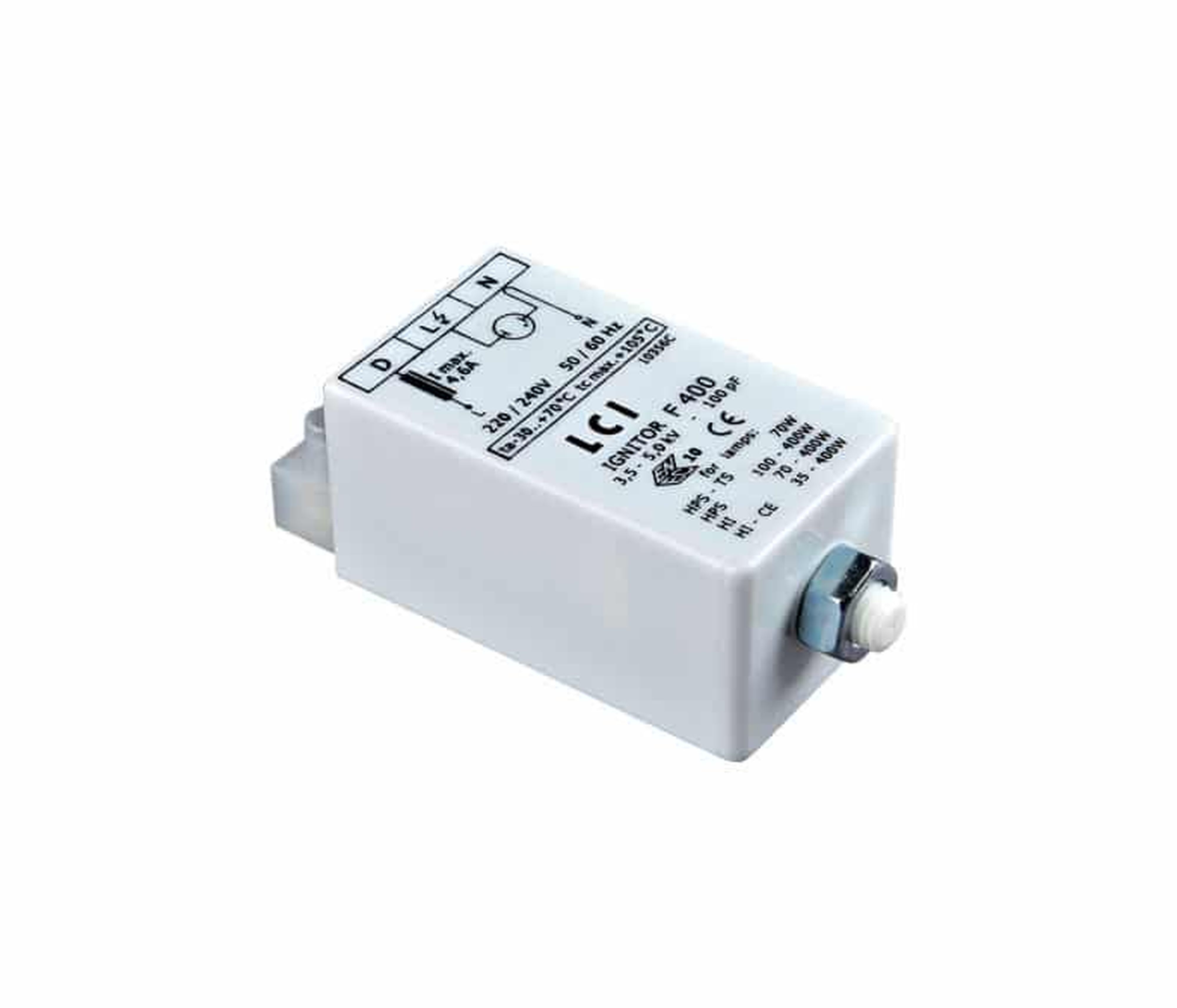 LCI - F400 Amorceur universel 3 fils pour lampes SHP + IM de 35 à 400W