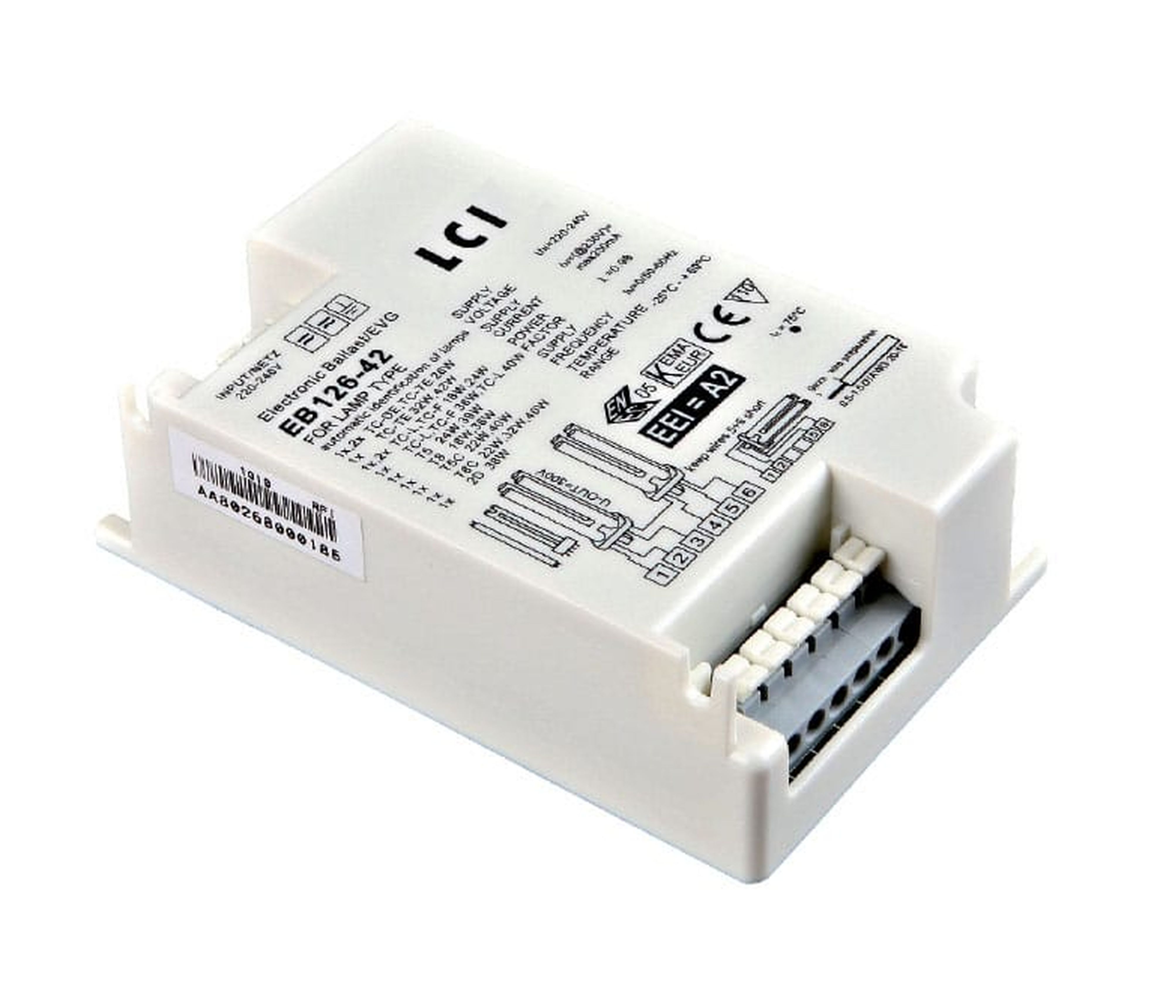LCI - EB 126-42 Ballast électronique pour 1 ou 2 x 18-24-26W