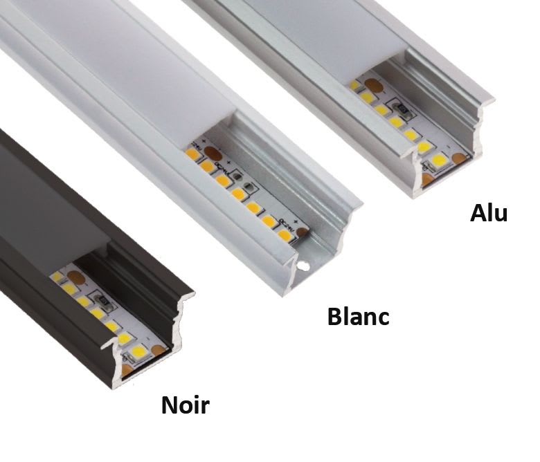 LCI - Profilé LED BLANC R1715 - 2m + diffuseur opale + accessoires
