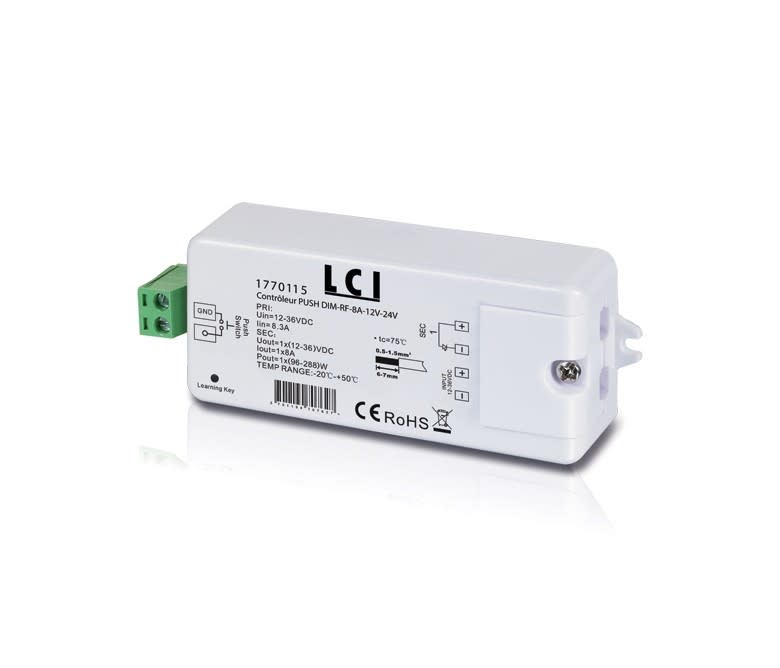 LCI - Contrôleur PUSH DIM-RF-8A-12V-24V