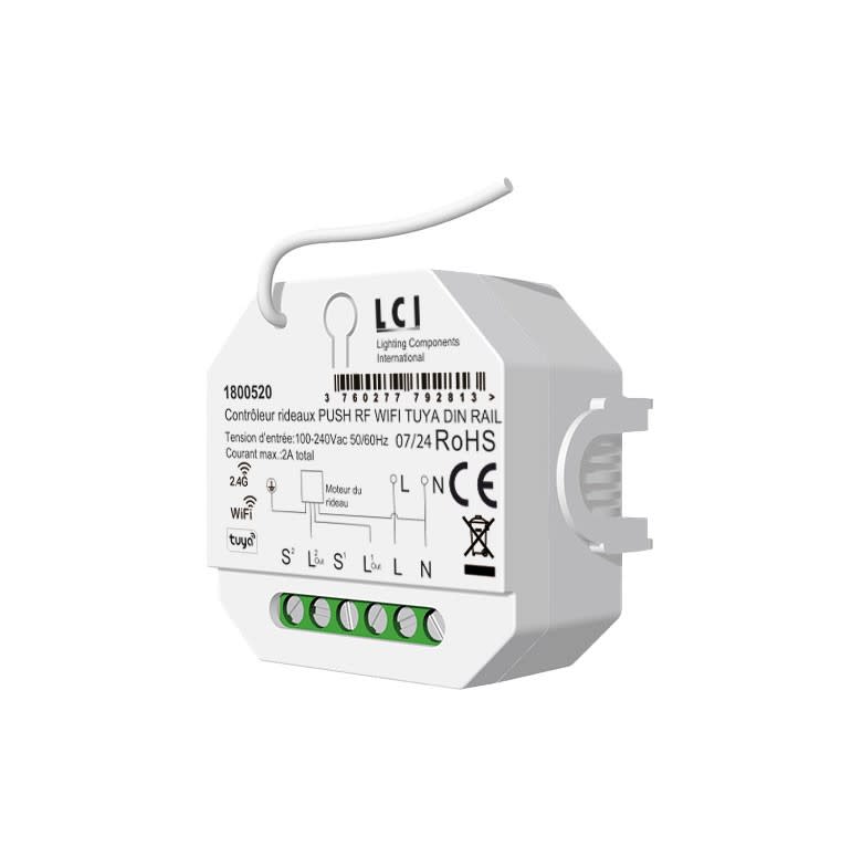LCI - Contrôleur rideaux PUSH RF WIFI TUYA DIN RAIL