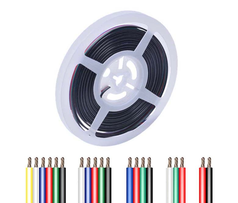 LCI - Câble 50m PVC - 4*0.34mm² - Noir-Vert-Rouge-Bleu