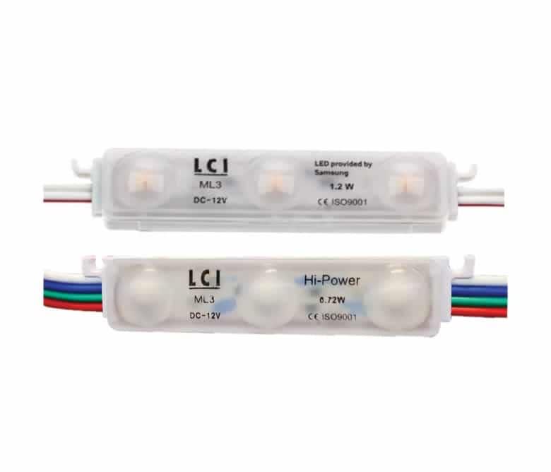 LCI - Module LED 3 LEDs 3000K IP68 12V 165° guirlande de 50pcs