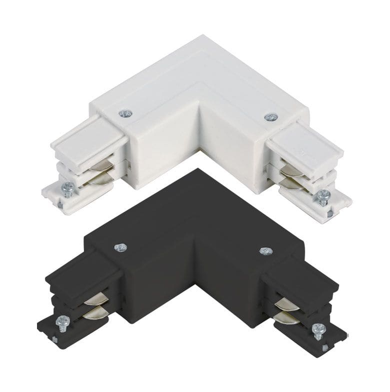 LCI - Alimentation - angle 90° gauche - pour Rail 3 phases blanc