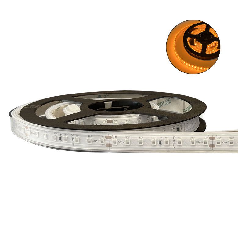 LCI - Ruban led IP67 24V 5m 2835 19,2W/m 128leds AMBRE 10/12mm