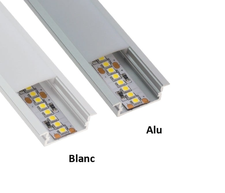 LCI - Profilé LED BLANC R2310 - 2m + diffuseur opale + accessoires