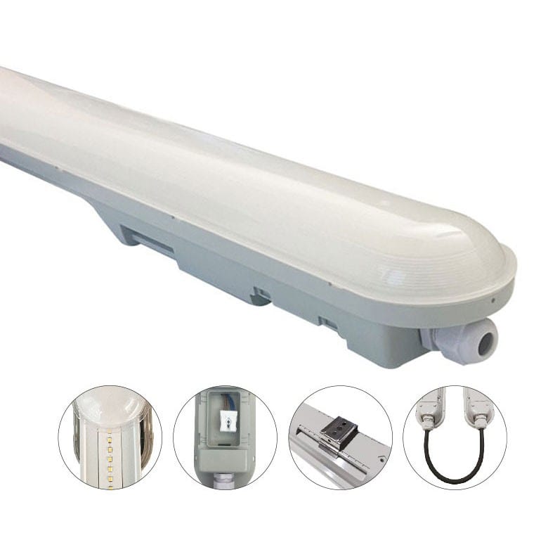 LCI - ETANCHLED IP65 36W 3000K-4000K 1200mm CII - câblage traversant - connecteur auto