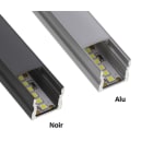 LCI - Profilé LED NOIR AL1715B - 2m + diffuseur noir + accessoires