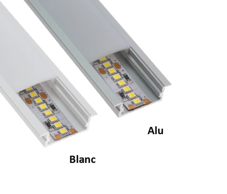 LCI - Profilé LED BLANC R2310 - 2m + diffuseur opale + accessoires
