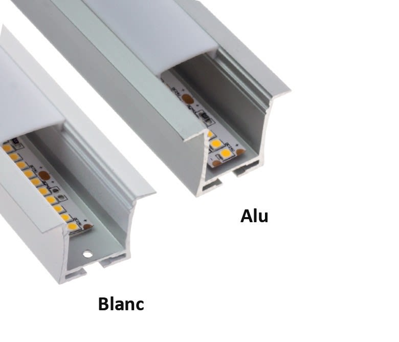 LCI - Profilé LED BLANC RC2328 - 2m + diffuseur opale + accessoires