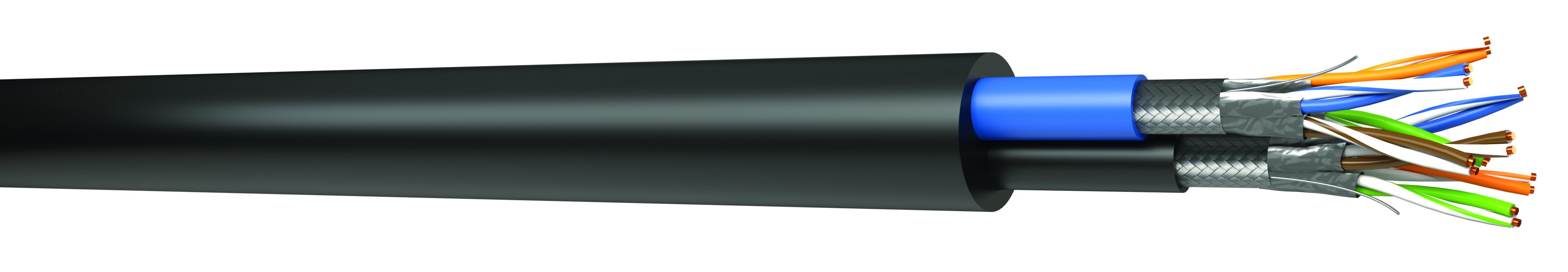 CAE Data - CABLE COMPOSE : 2 x AUDIOLAN6A 1 x GAINE PUR NOIR + PUR ROUGE