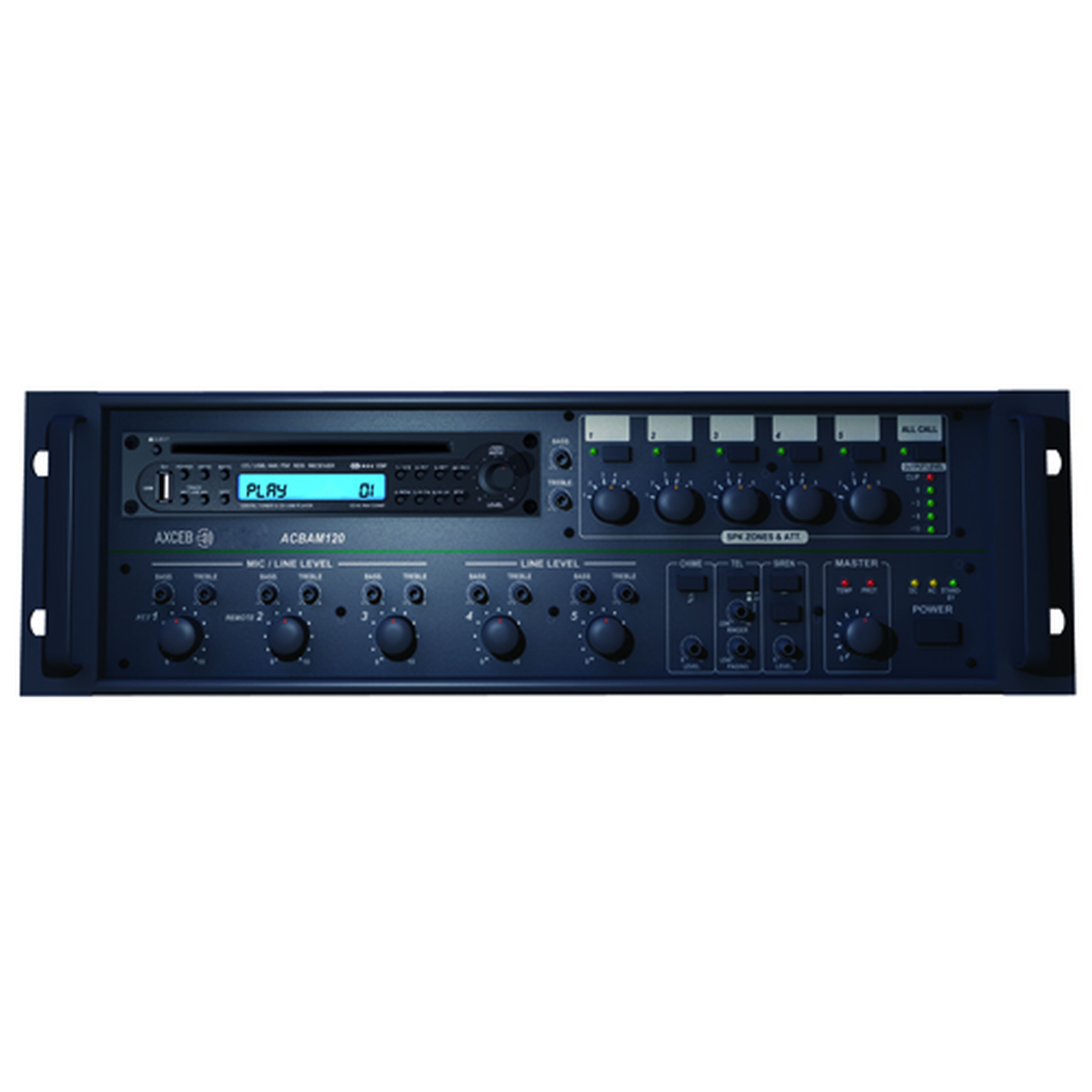 CAE Data - AMPLI MELANGEUR 5 ZONES - 120W AVEC LECTEUR CD / MP3 / USB ET