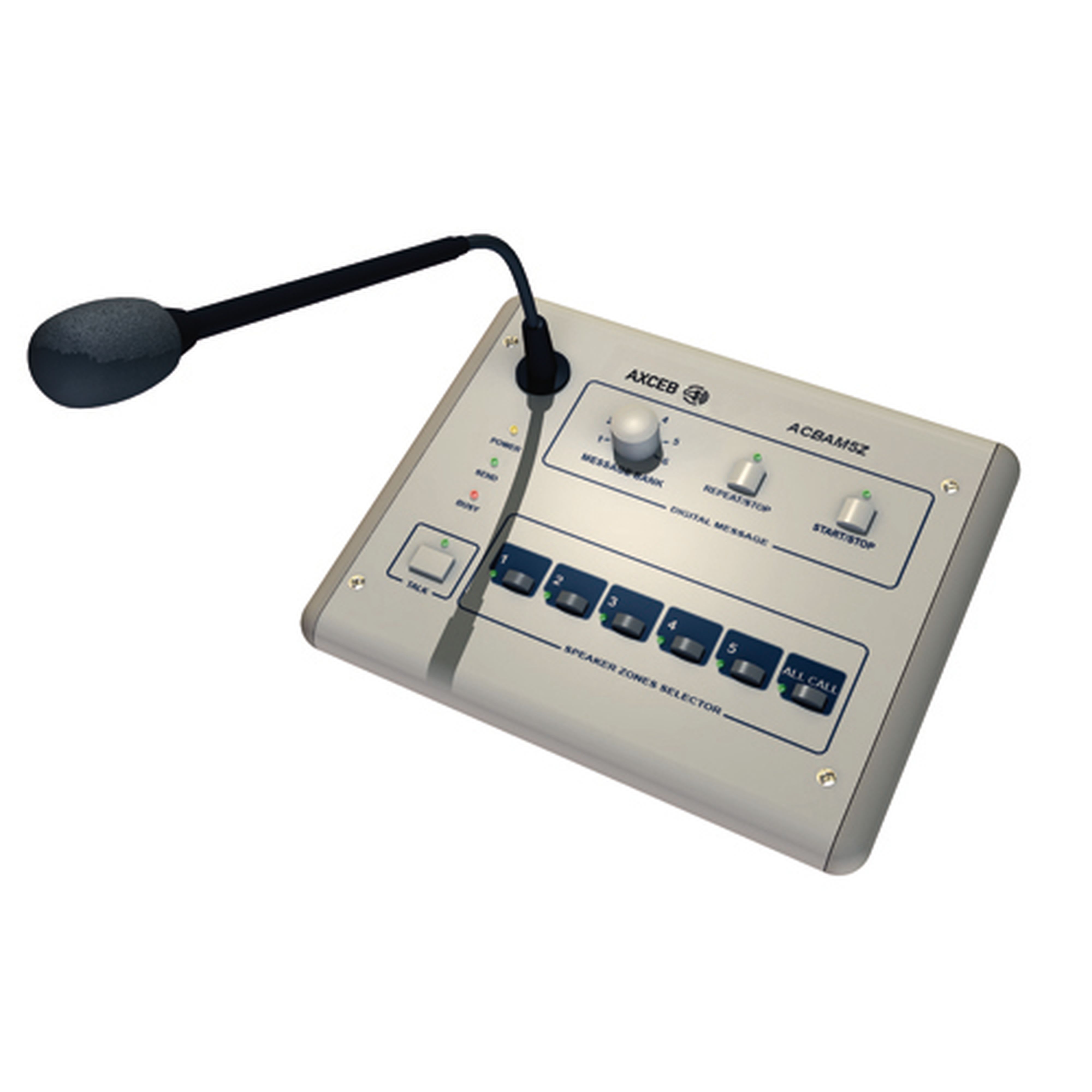 CAE Data - Pupitre microphone pour amplificateur mixeur 5 zones