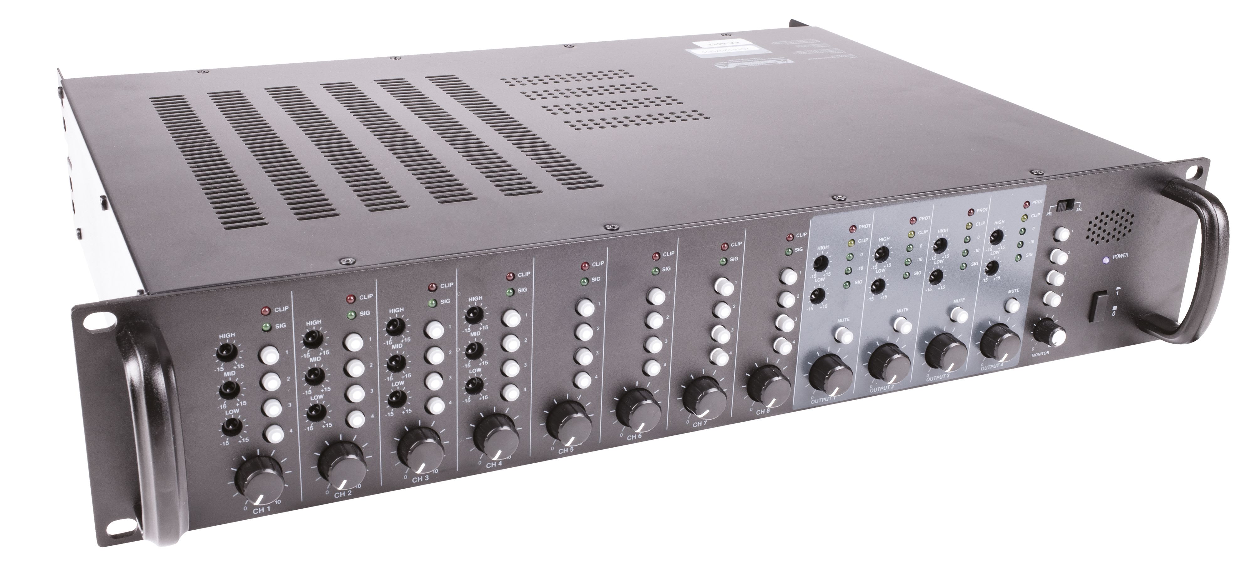 CAE Data - MATRICE AMPLIFIEE 4 ZONES 8 ENTREES - 4x120W