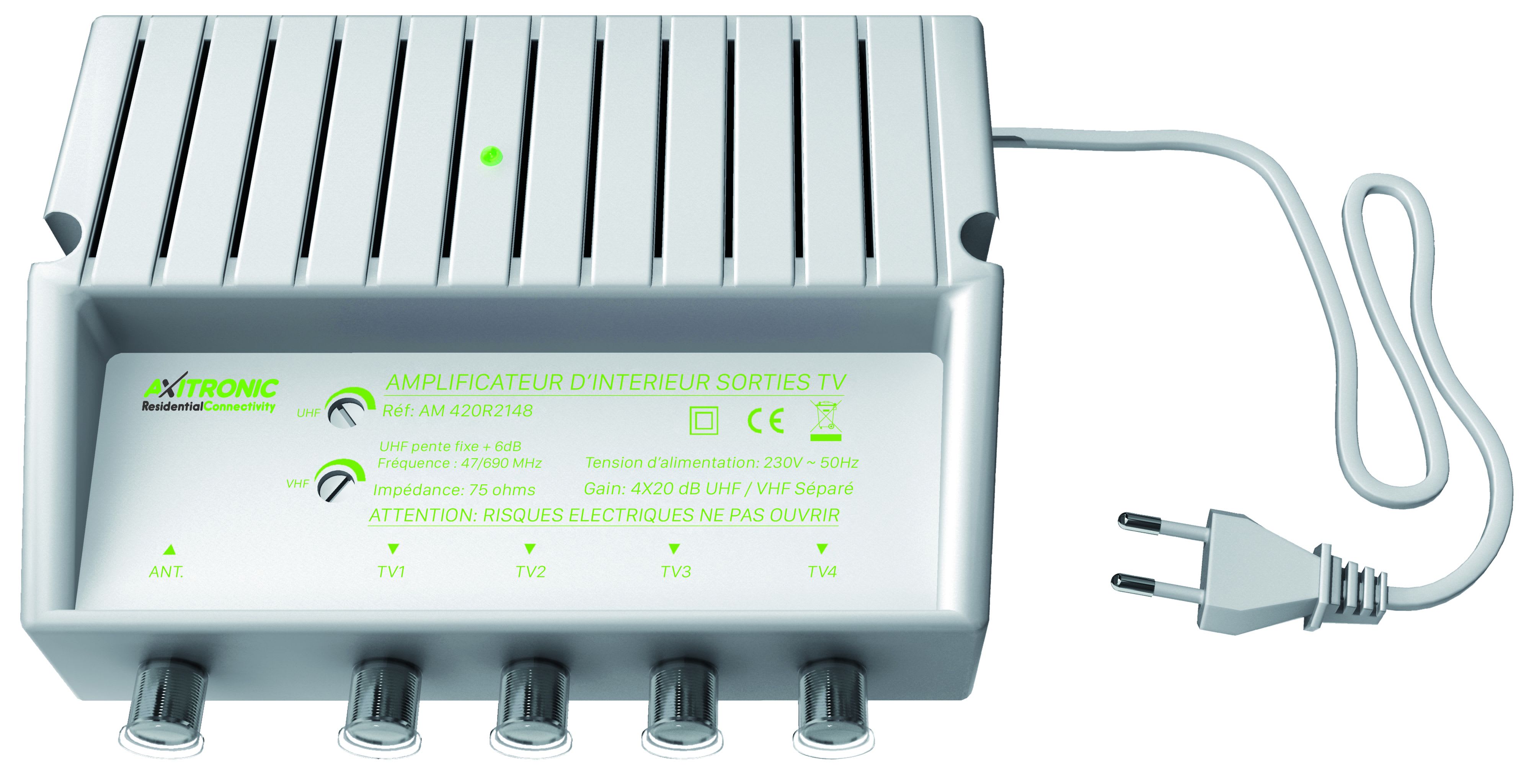 CAE Data - AMPLI INTERIEUR 2148 1E/4S 20DB REGLABLE
