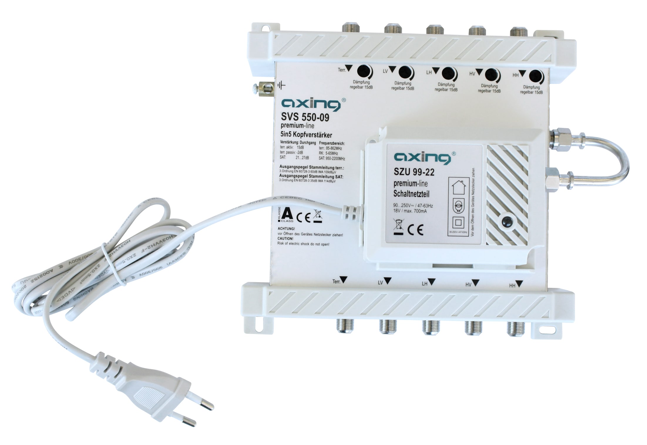 CAE Data - Amplificateur SAT-TER pour switch, 15 dB gain ajustable