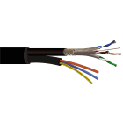 CAE Data - Câble Hybride 1 x AUDIOLAN6A + 3G2.50 - Gaine PVC noire - Touret de 1000m