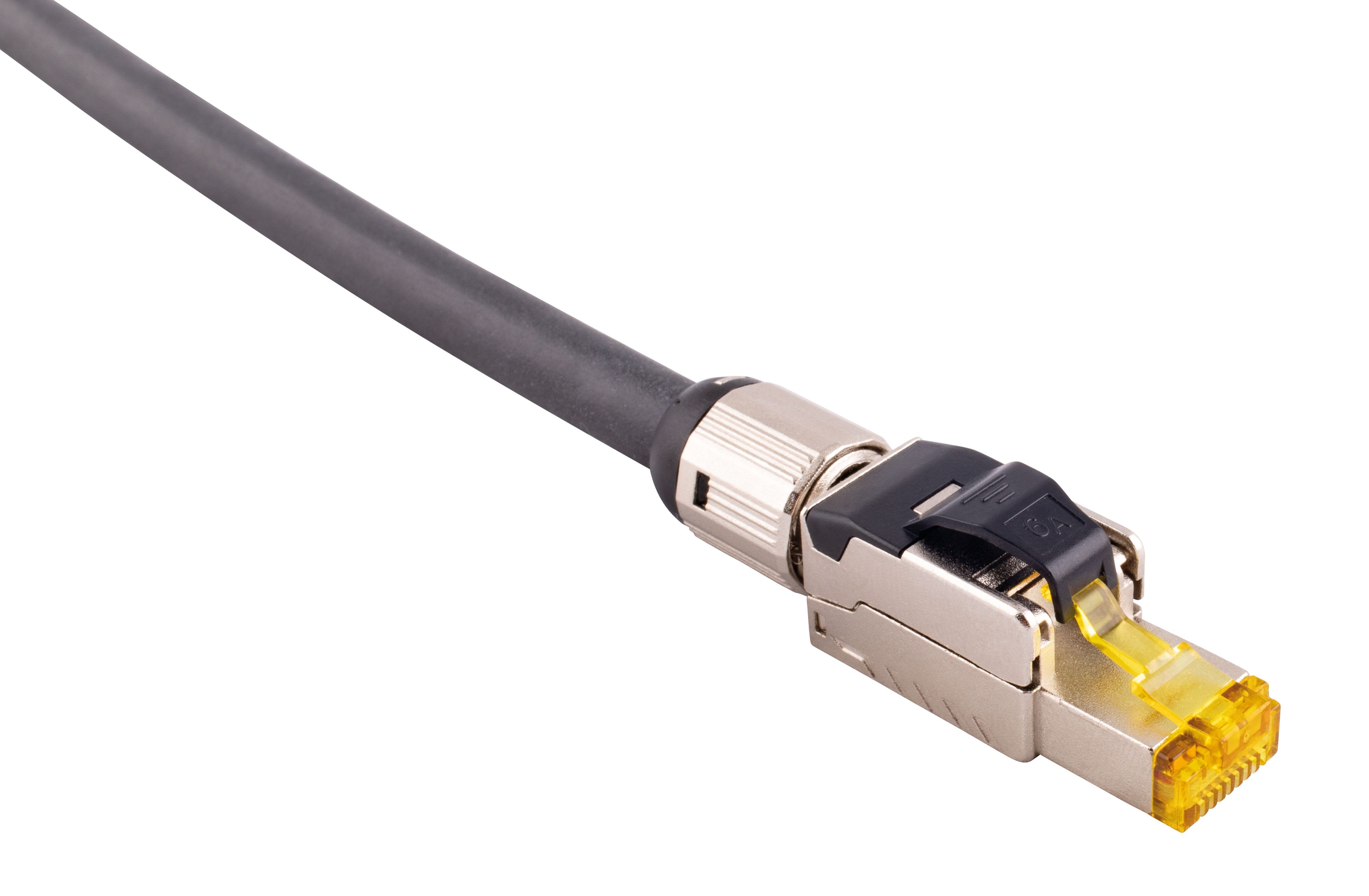 CAE Data - Plug RJ45 mâle sans outils blindé coudé 45° - Catégorie 6A