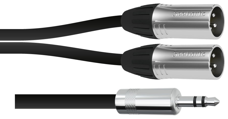 CAE Data - CORDON AUDIO ASYMETRIQUE - 3M JACK MALE STEREO 3.50 - SEETRO 2 x XLR 3PTS MALES