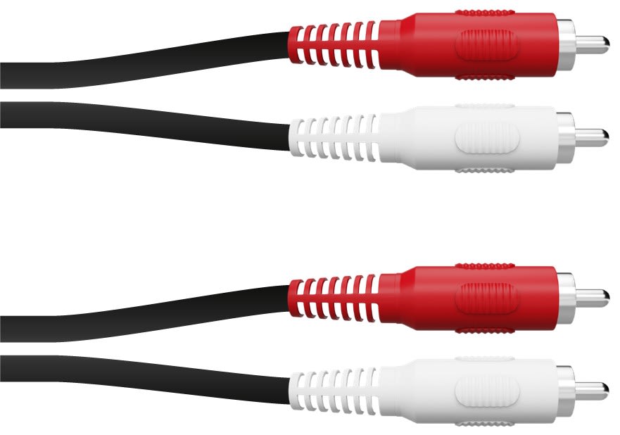 CAE Data - CORDON MOULE RCA - 5M 2 X RCA PLASTIQUE ROUGE+BLANC