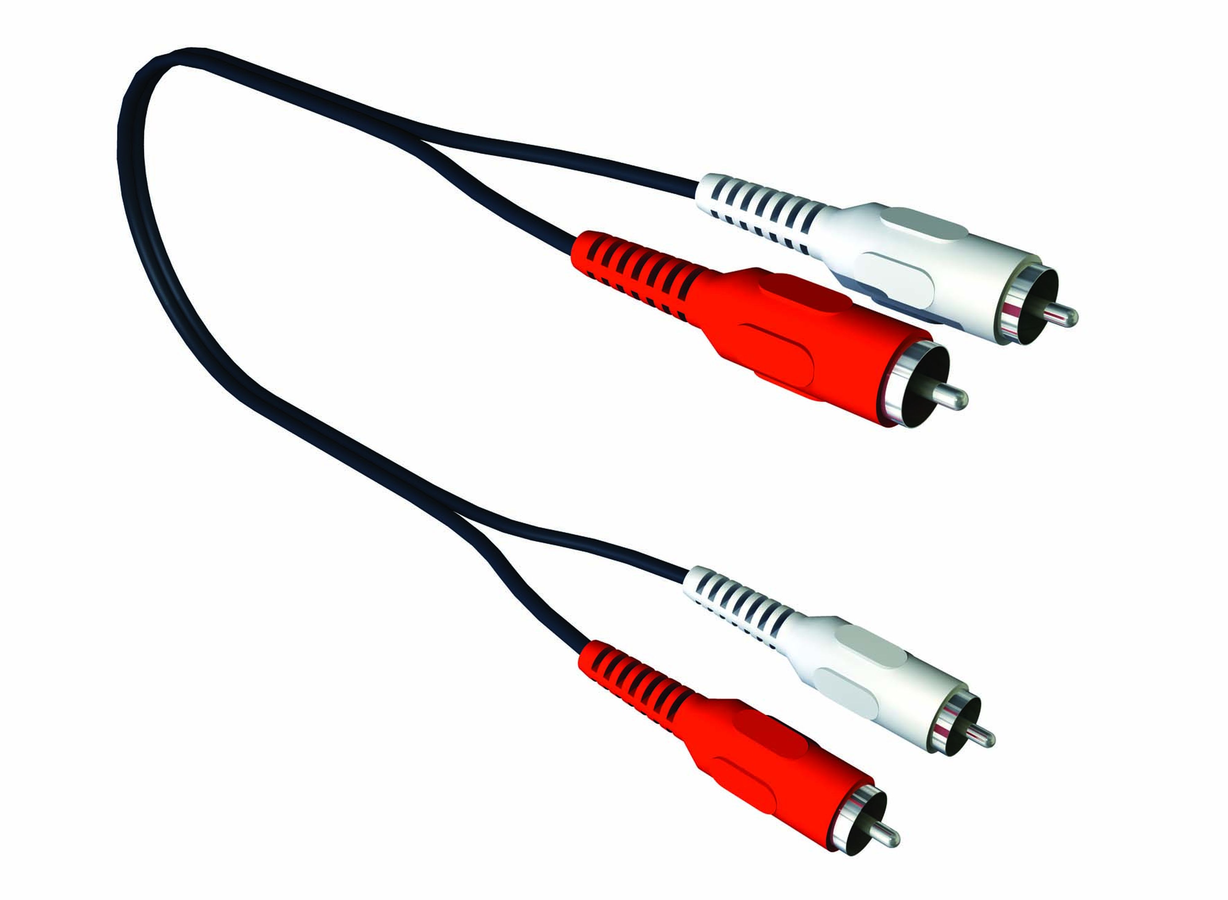 CAE Data - CORDON MOULE RCA - 5M 2 X RCA PLASTIQUE ROUGE+BLANC