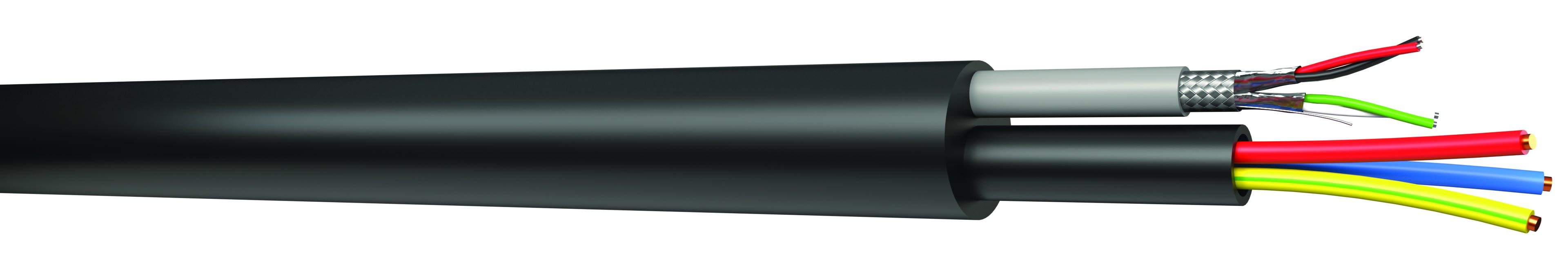 CAE Data - Câble composé d'un câble 2 paires DMX512 et d'un câble d'alimentation 3G2.50 mm2