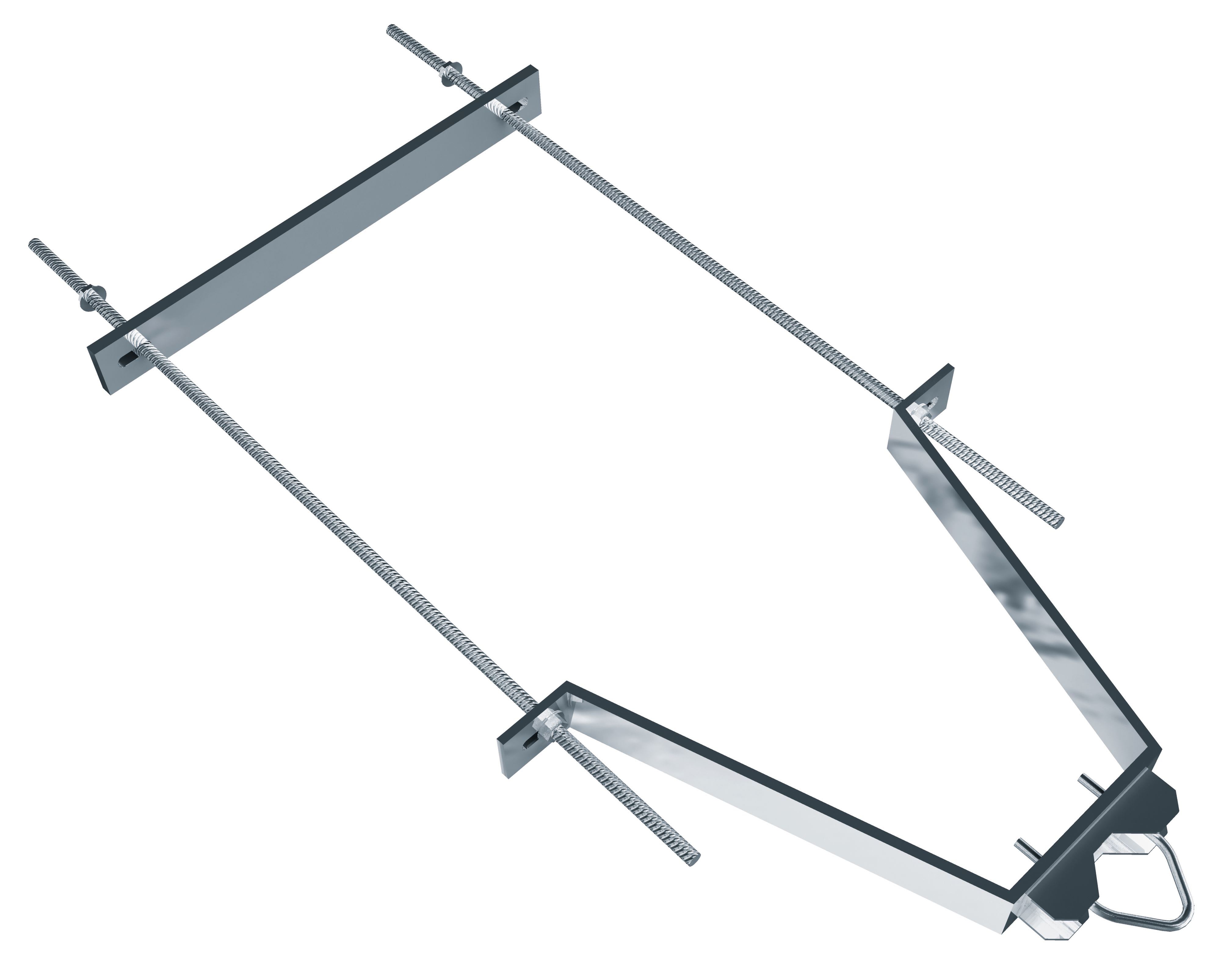 CAE Data - FIXATION MURALE ZINC BLANC DEPORT 460mm+TIGE+CONTREPLAQUE