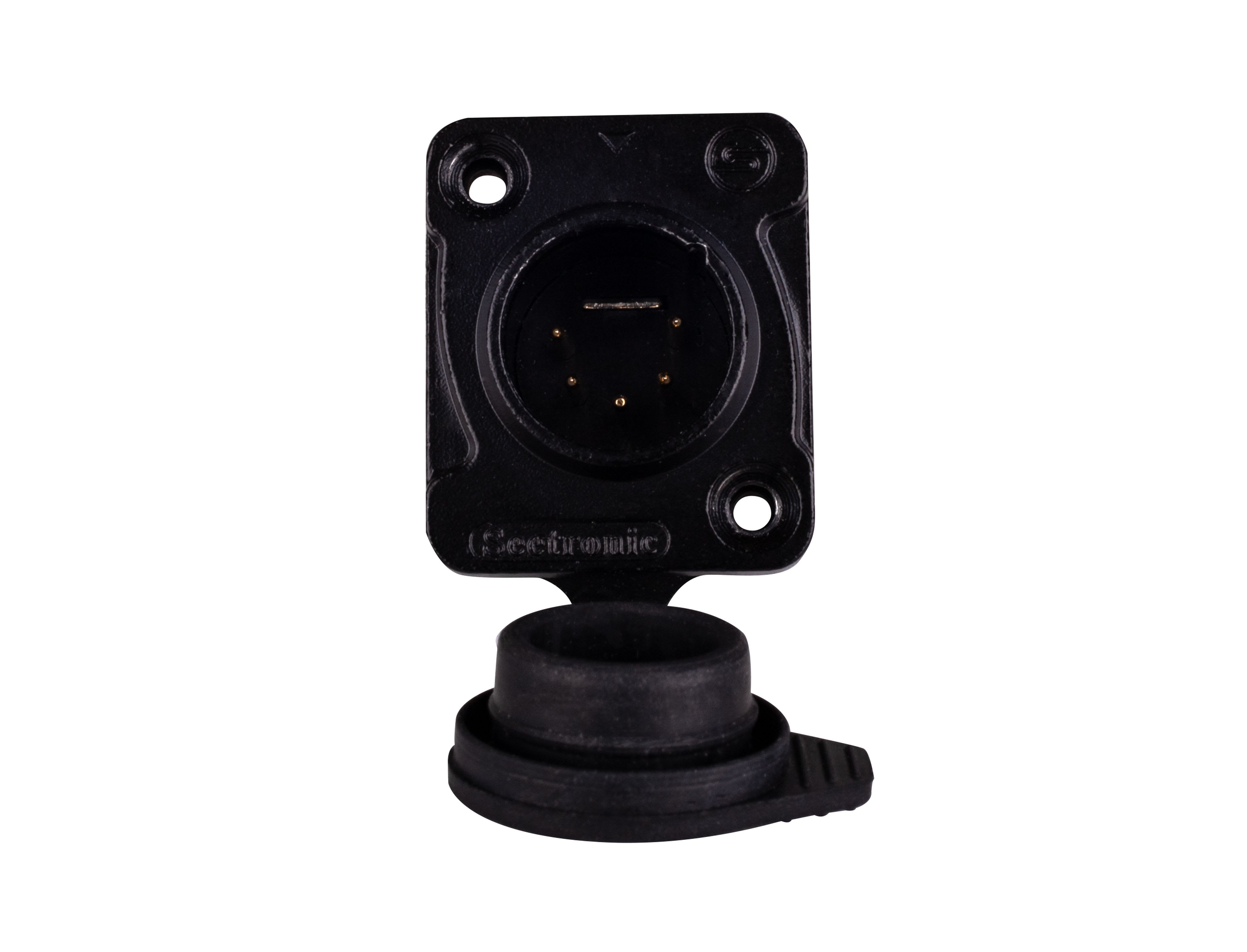 CAE Data - Connecteur XLR 5 broches avec couvercle de protection IP65 ? mâle-noir-SEETRONIC