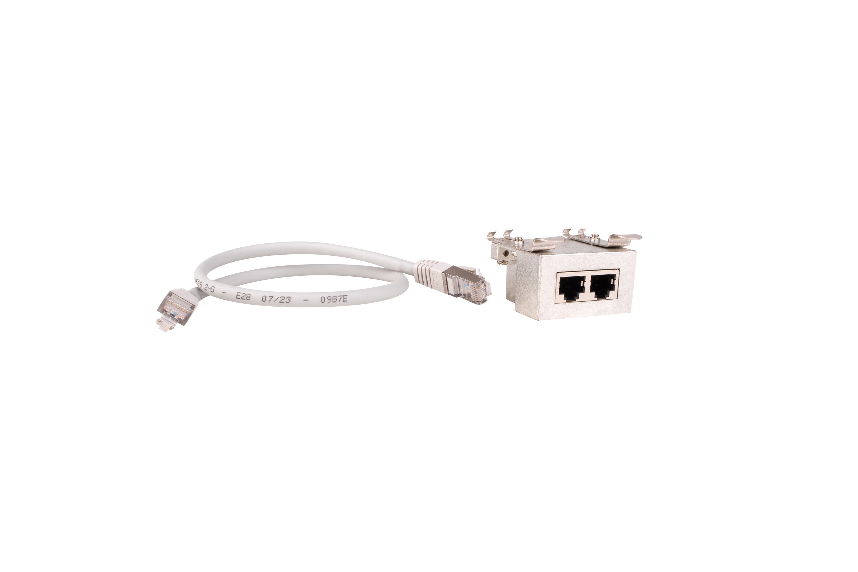 CAE Data - KIT DISTRI TV PASSIF  2 2RJ45-CLIPDIN/2 CORD LAN 0,5ML
