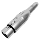 CAE Data - Adaptateur fiche XLR 3 points femelle et Jack 6.35 mm femelle chromé - SEETRONIC