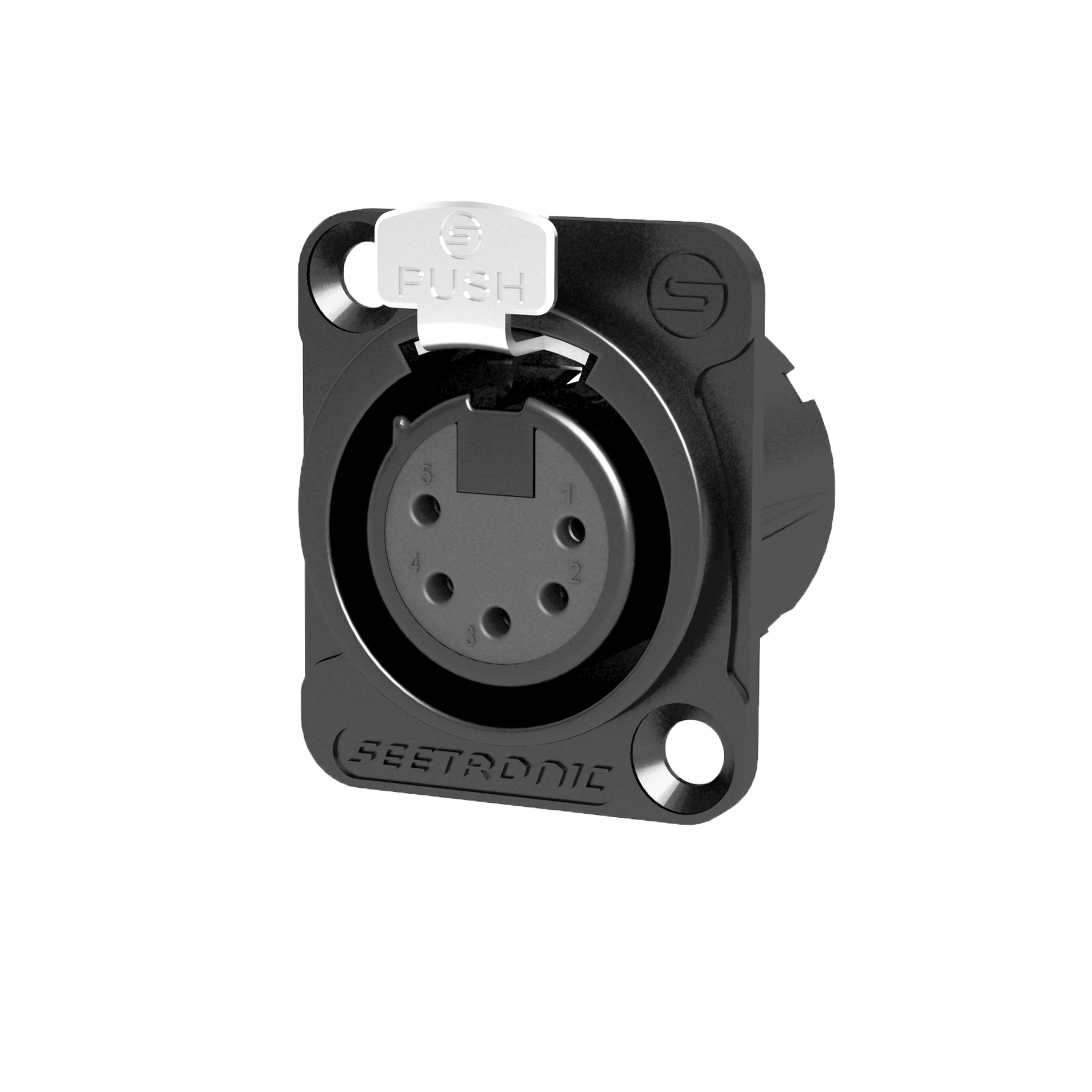 CAE Data - Embase XLR femelle 5 points avec contact Argent et corps noir - SEETRONIC