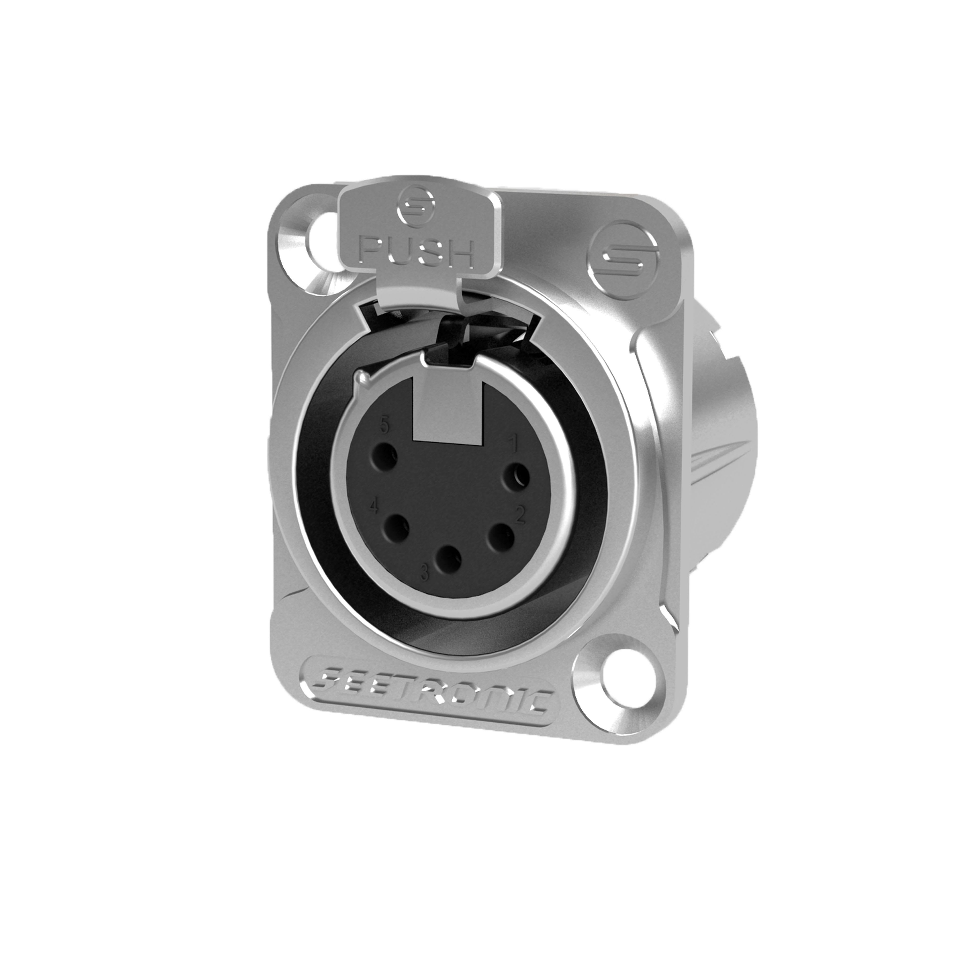 CAE Data - Embase XLR femelle 5 points avec contact Argent et corps chromé - SEETRONIC