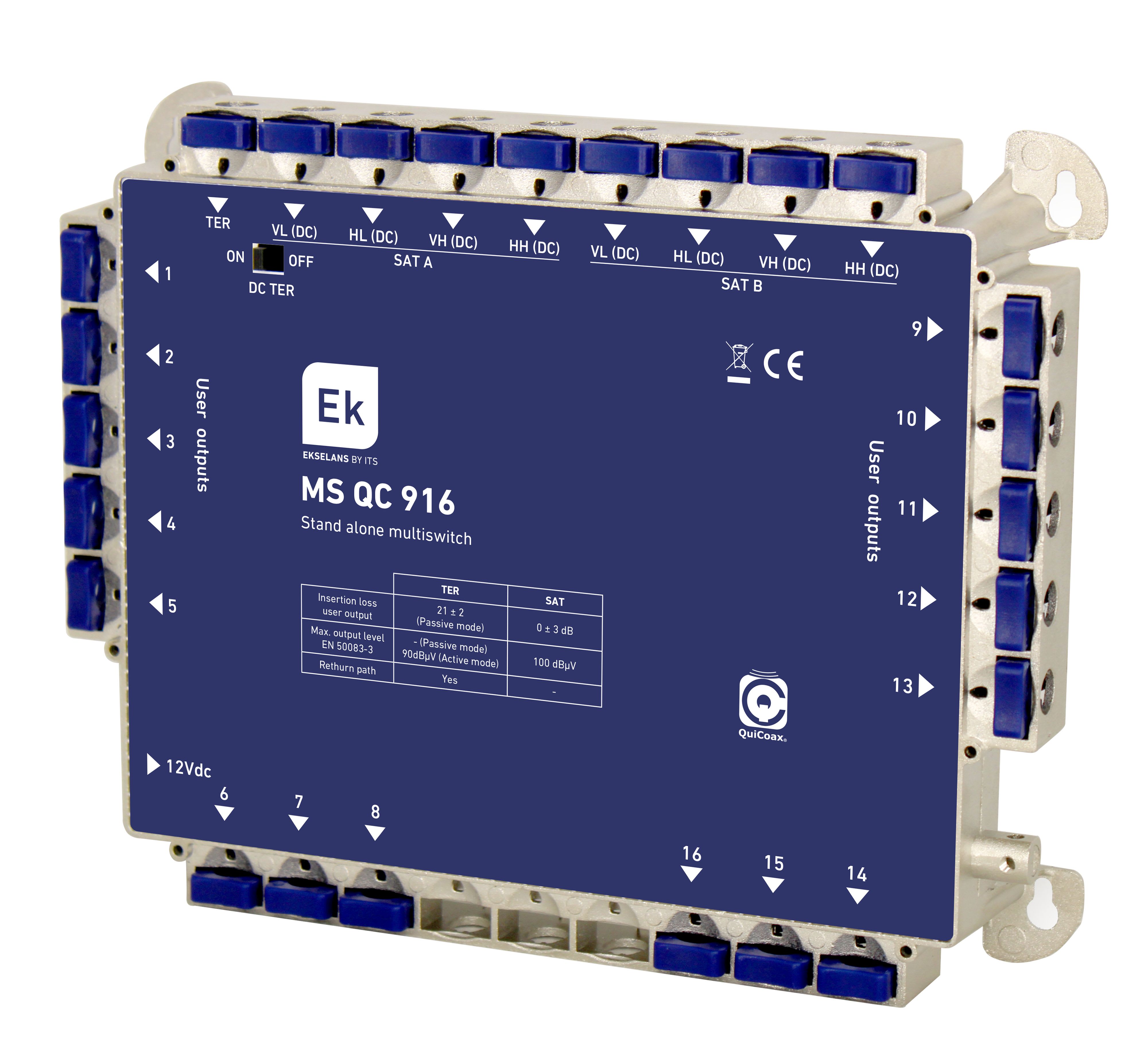 CAE Data - MULTISWITCH COMPACT 9E/16S VR 5-65MHZ QUIKOAX