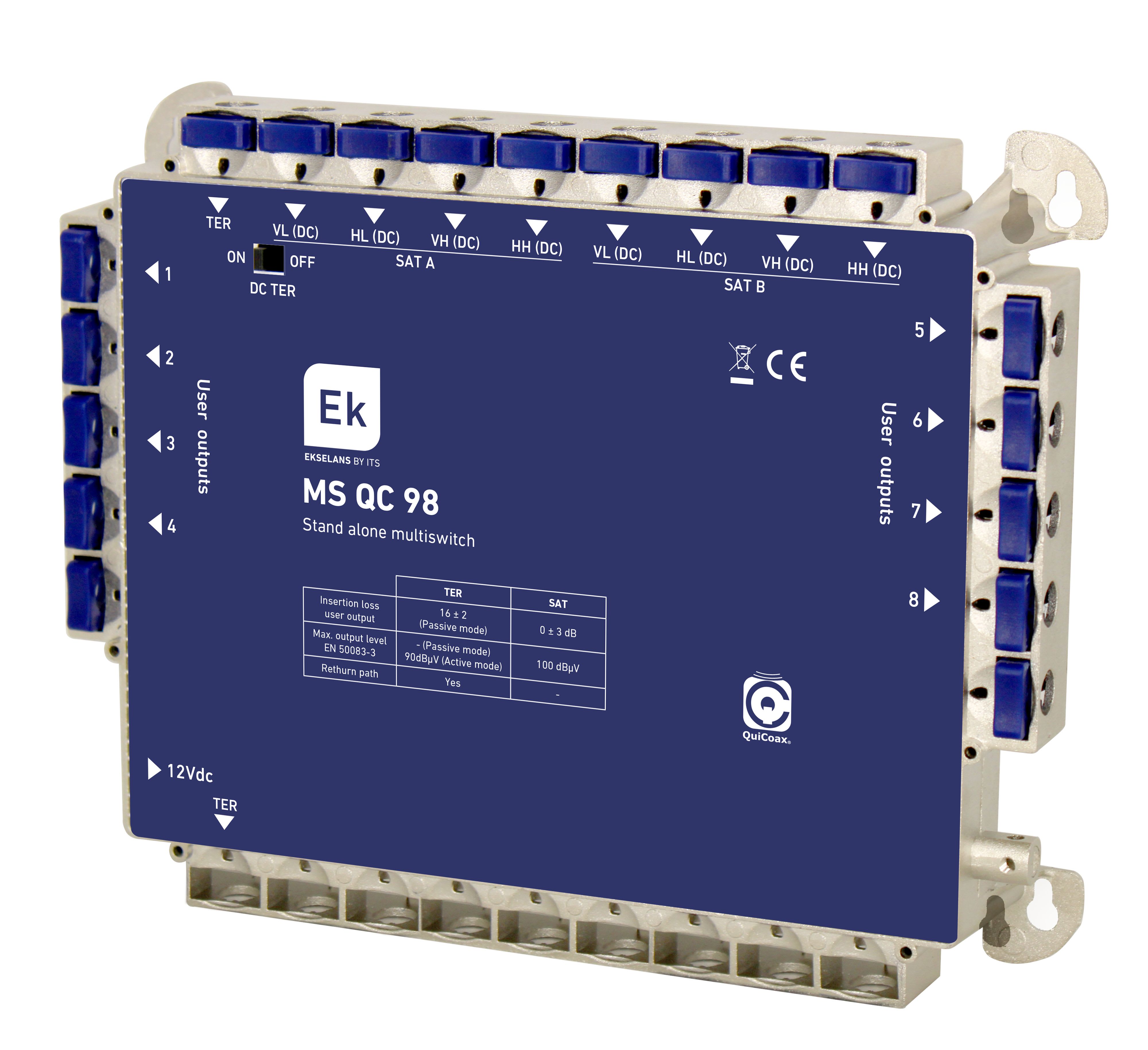 CAE Data - MULTISWITCH COMPACT 9E/8S VR 5-65MHZ QUIKOAX