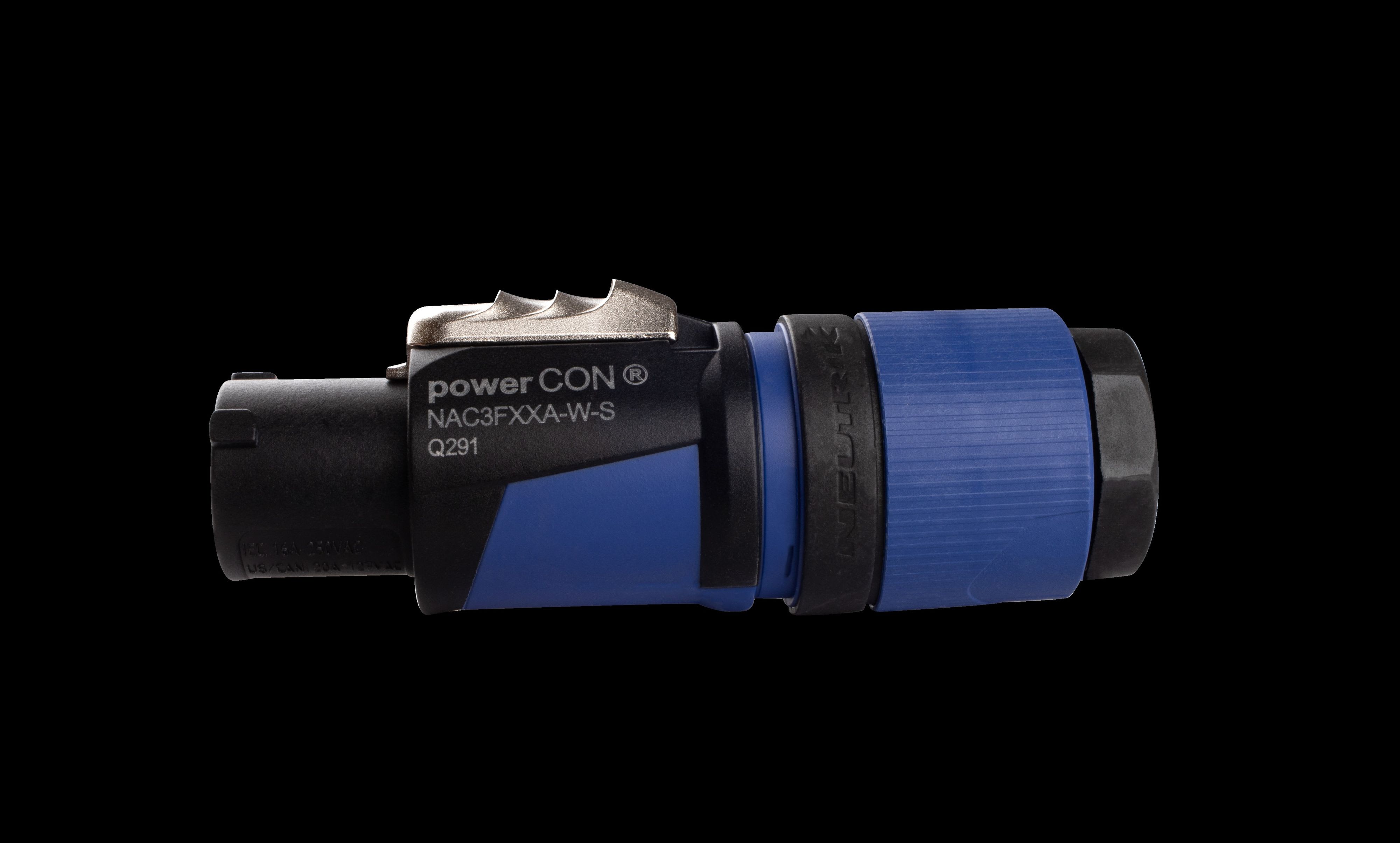 CAE Data - FICHE FEMELLE POWERCON 20A - P 3 POLES - CORPS PLASTIQUE NOIR DIAMETRE CABLE : 6