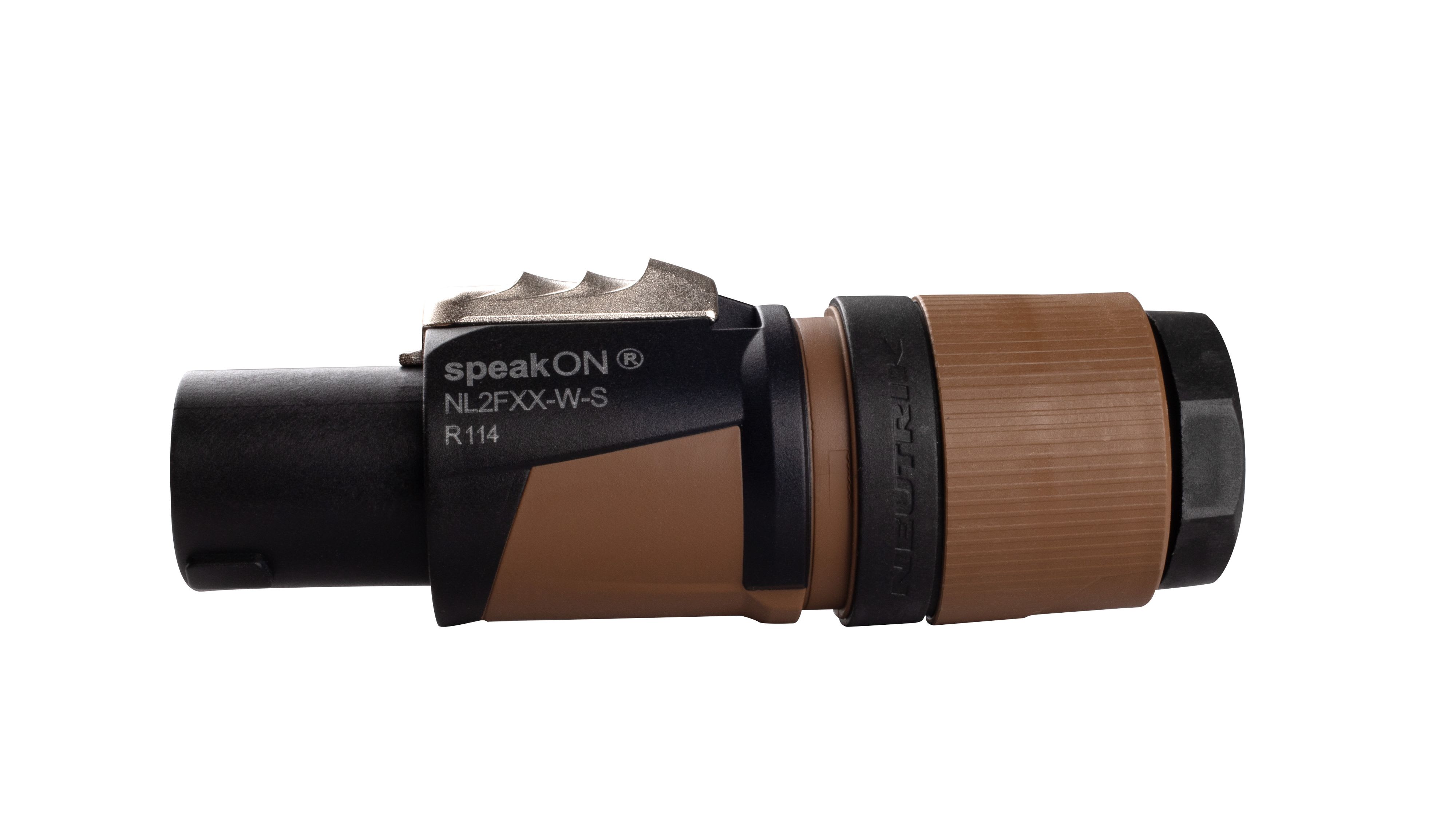 CAE Data - FICHE SPEAKON FEMELLE 2 POLES SERIE SPX CORPS PLASTIQUE NOIR-MARRON- N