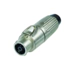 CAE Data - FICHE SPEAKON FEMELLE 8 POLES SERIE STX - ETANCHE - IP54 CORPS METAL NICKEL - NE
