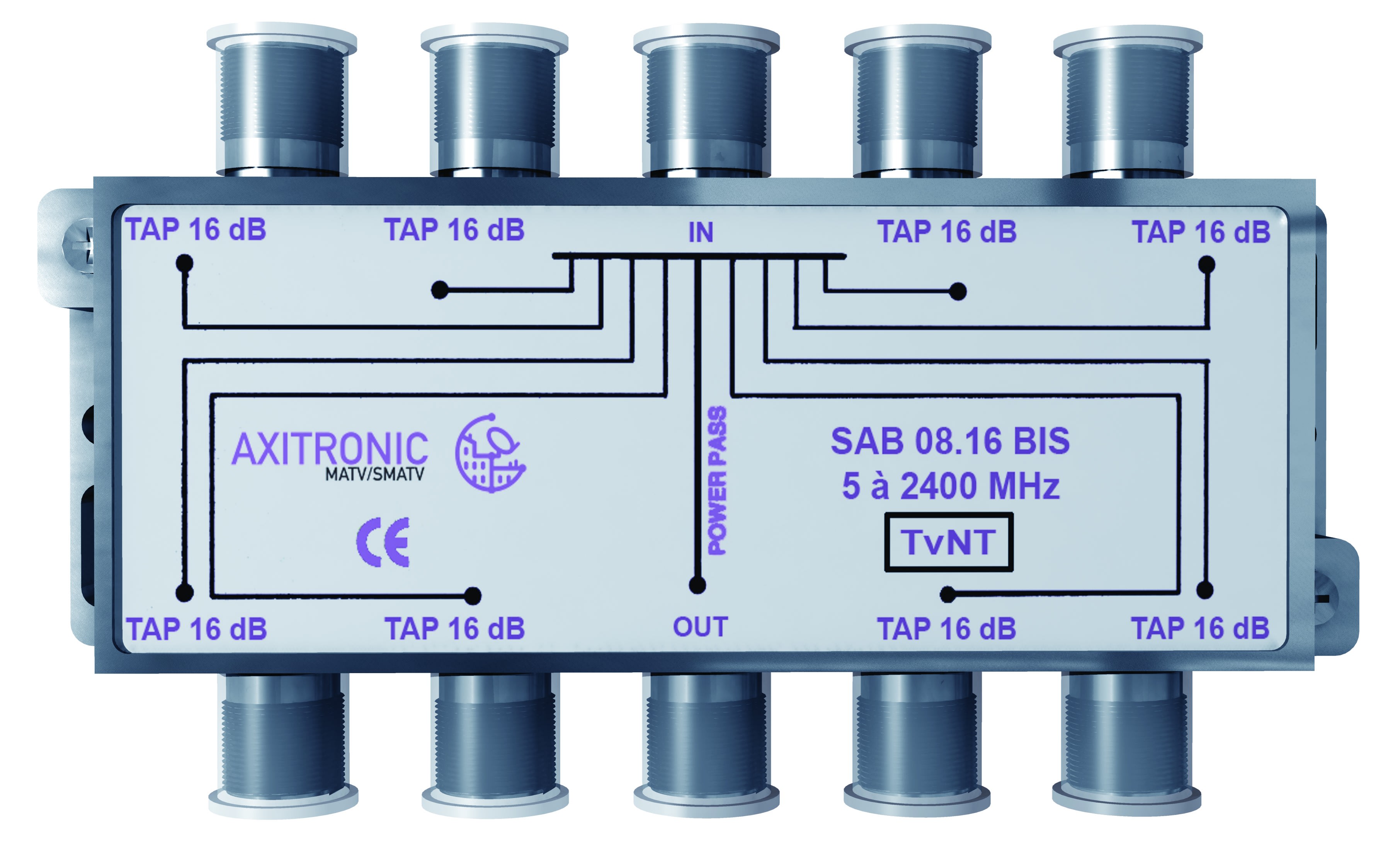 CAE Data - Derivateur 2, 4 6 ou 8 sorties, valeur de derivations de 10 a 20dB