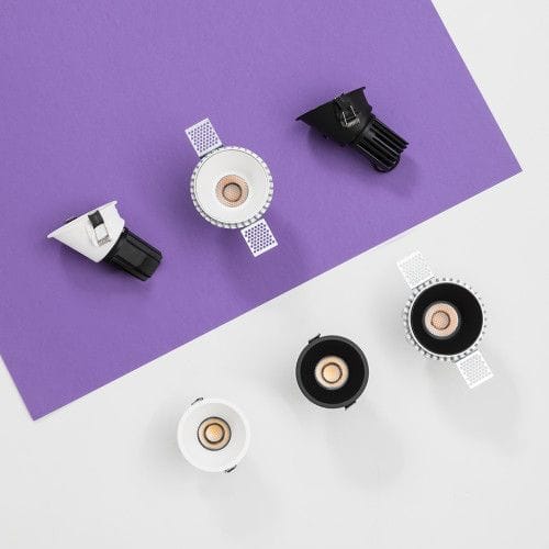 Faro - TULIPA downlight encastrable noir asymétrique 10W 24° 4000K CRI90 MODULO LED10W