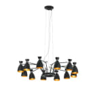 Faro - Retro Lampe Suspension Noire Et Cuivre 12L E14 50/60Hz 8W IP20 classe I 100V-240